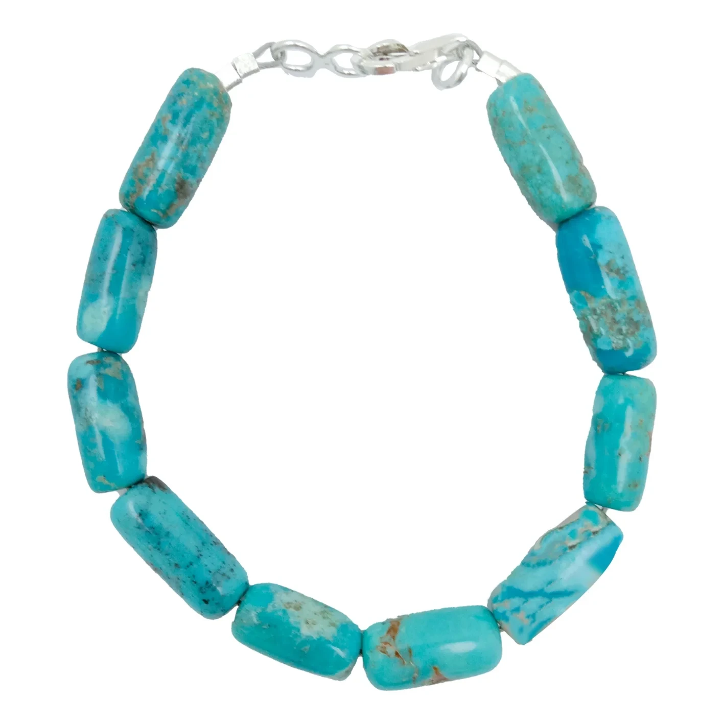 Fa'anatura Turquoise Barrel Beads Taulima Faia Taulima Fa'ato'a 7.5 inisi Meaalofa Tulaga Mo Fafine 1