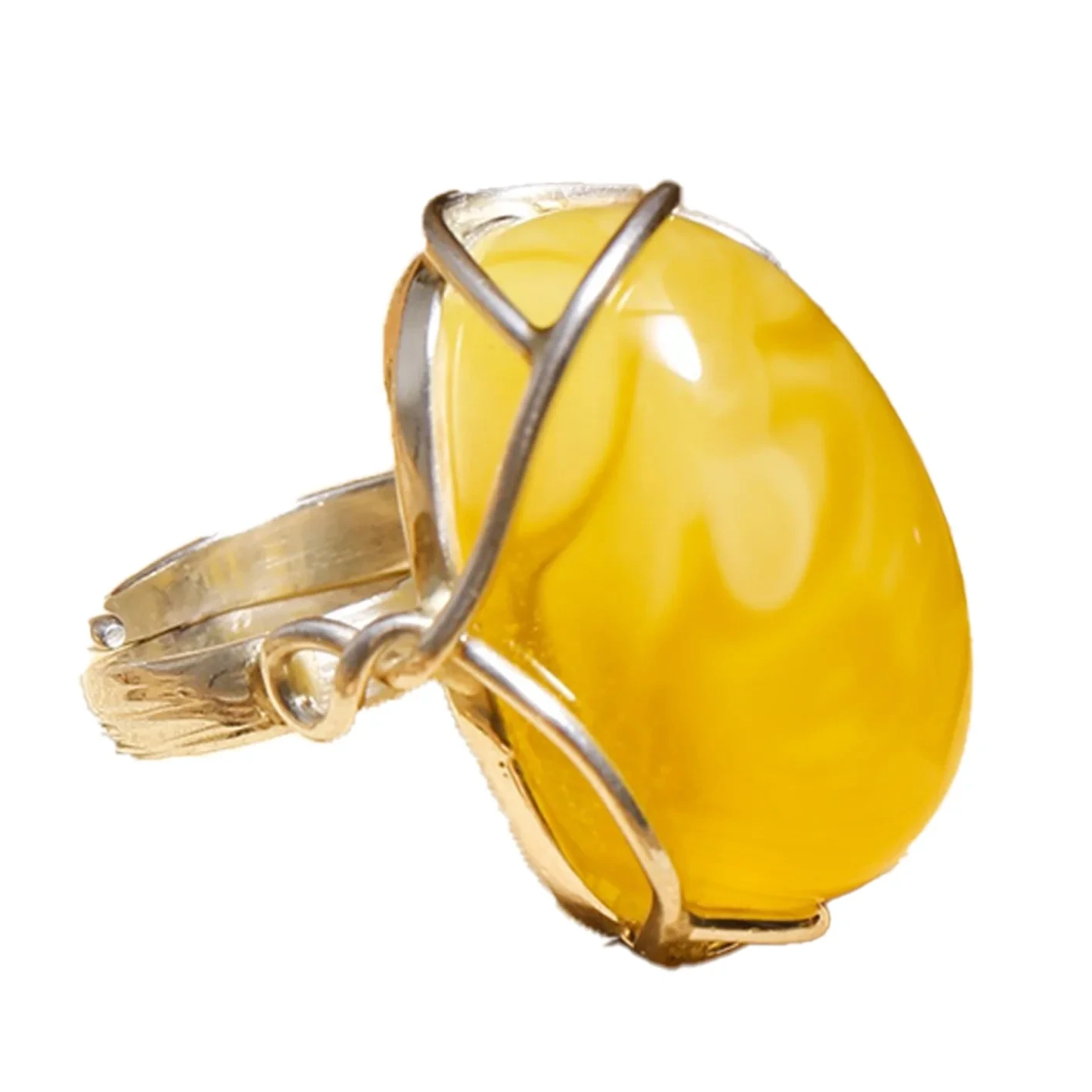 Alami Baltik Héjo Amber Butterscotch 925 Sterling Silver Ring Sampurna Amber Batu Kado keur dirina 1
