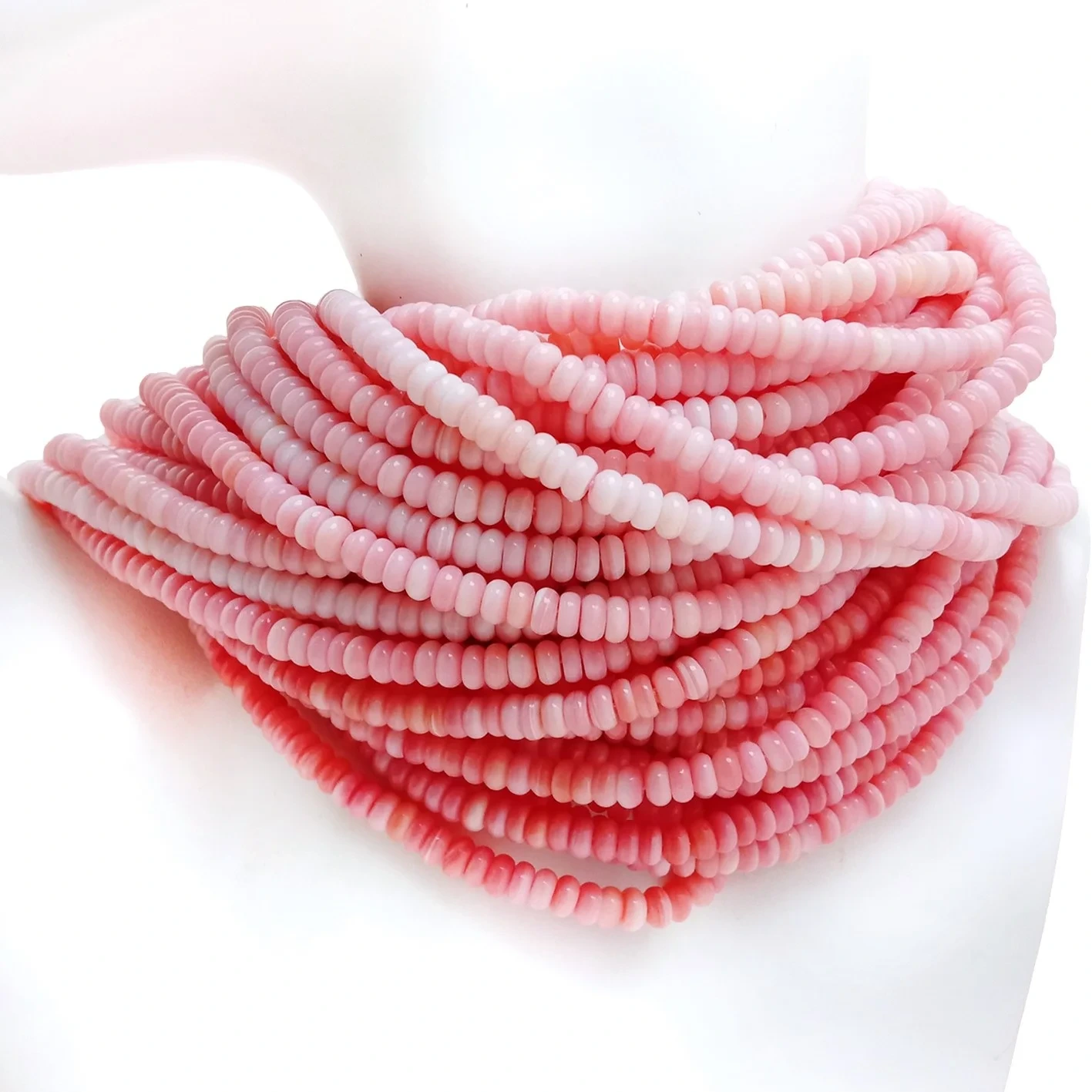 Ntuj Pink Opal Gemstone Beads 5mm Smooth Roundlebeads Tag Nrho 16inch Strand 1