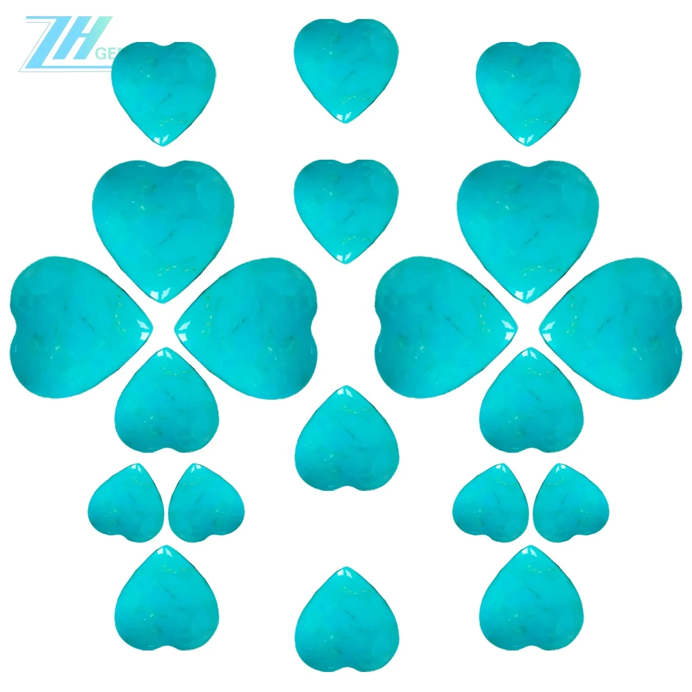 Natural Turquoise Heart Cab Size 15mm*15mm For Jewelry Makeing Fashion Design 1