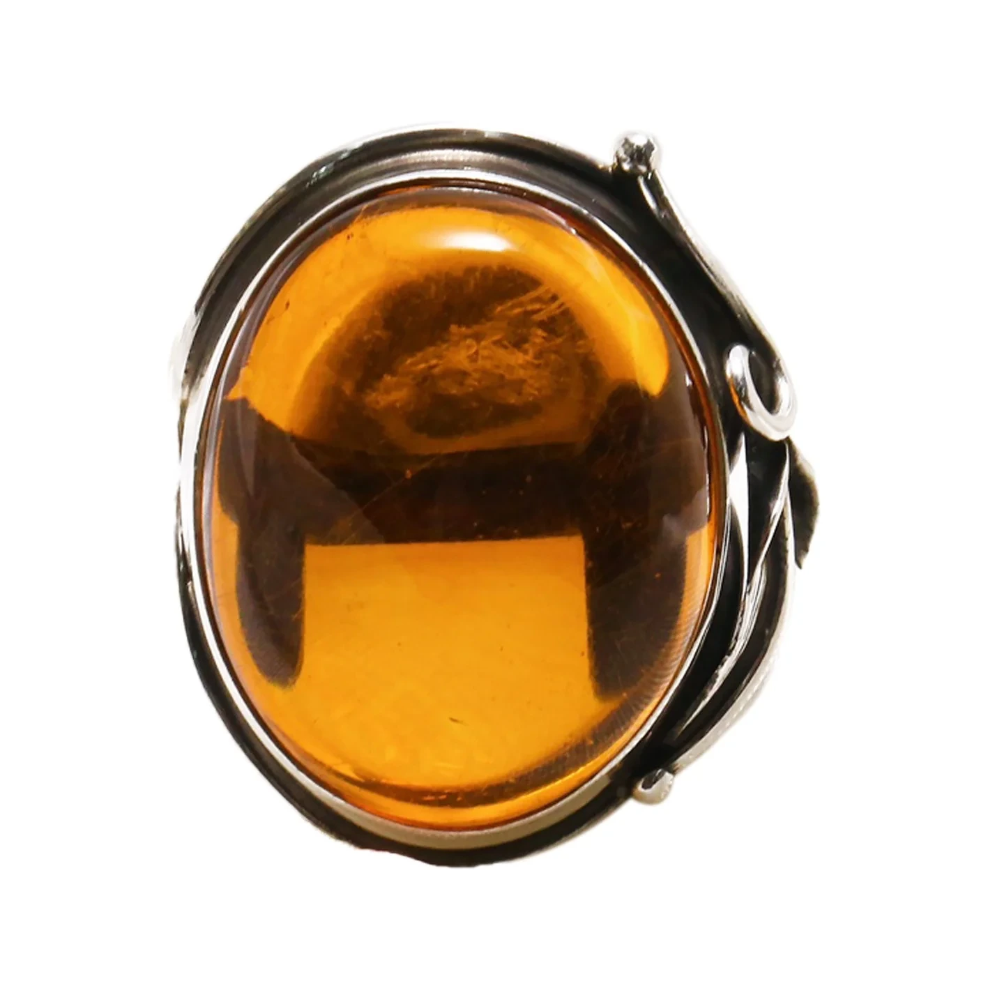 Cincin Amber Baltik Klasik Cincin Pertunangan Amber Asli Cincin Perak Sterling Barang Kemas Vintage Untuk Hadiah Ulang Tahunnya 1