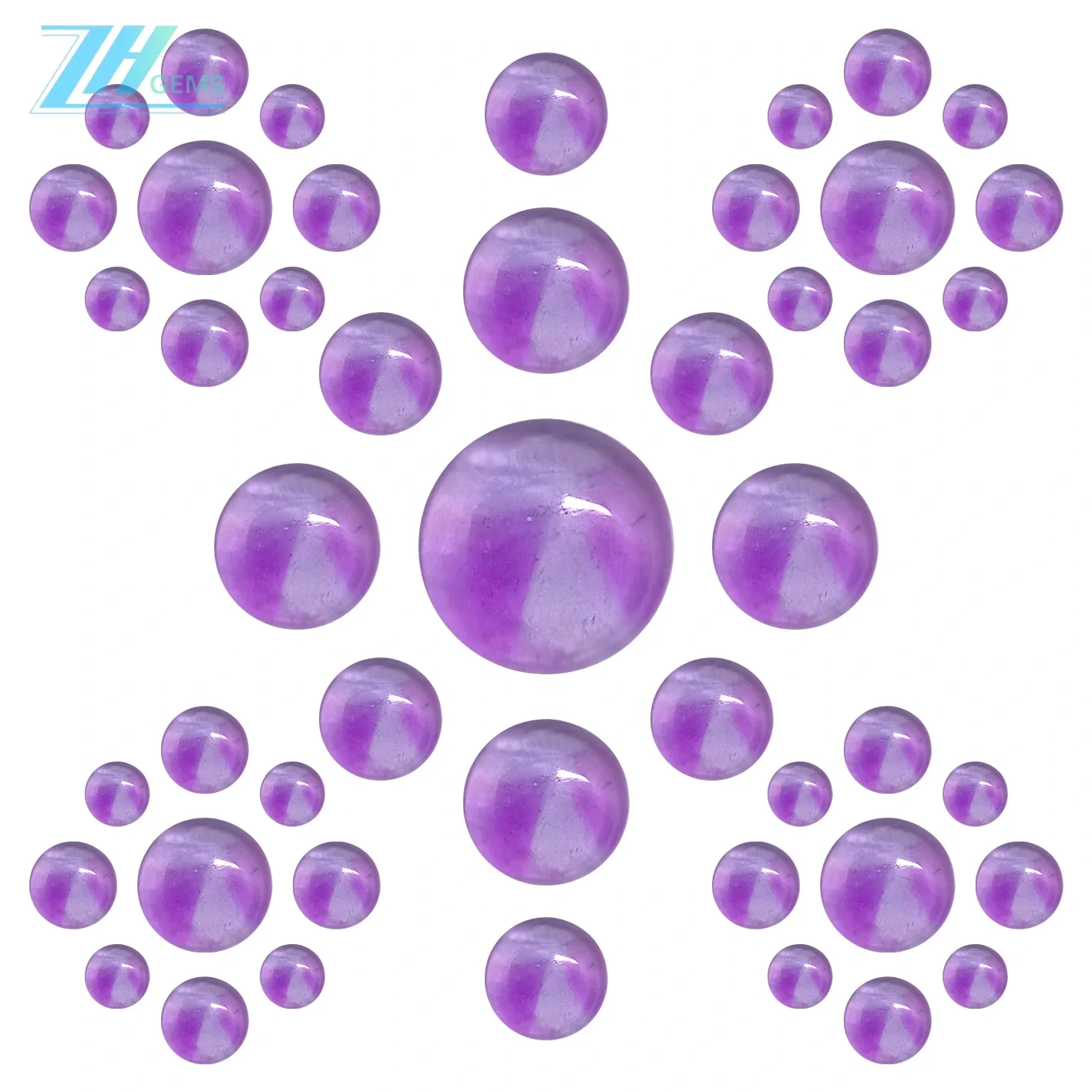 Андозаи Round Smooth Ametyst Cabochon 6mm барои ороиши ороиши заргарӣ 1