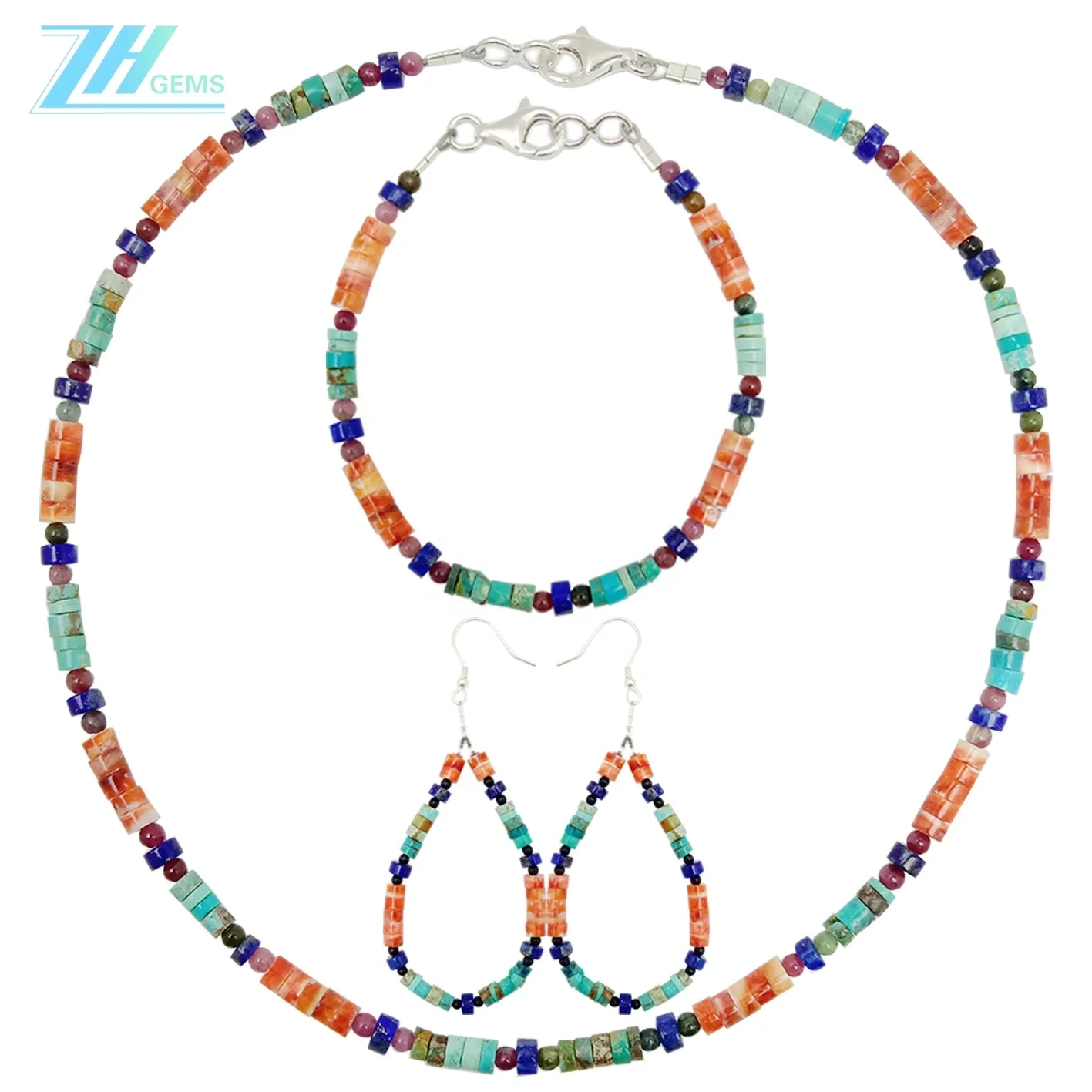 Turquoise eke na Spiny Oyster Heishi Beads na Lapis Lazuli Gemstone Beads Tourmaline Rubellite Apyrite 1
