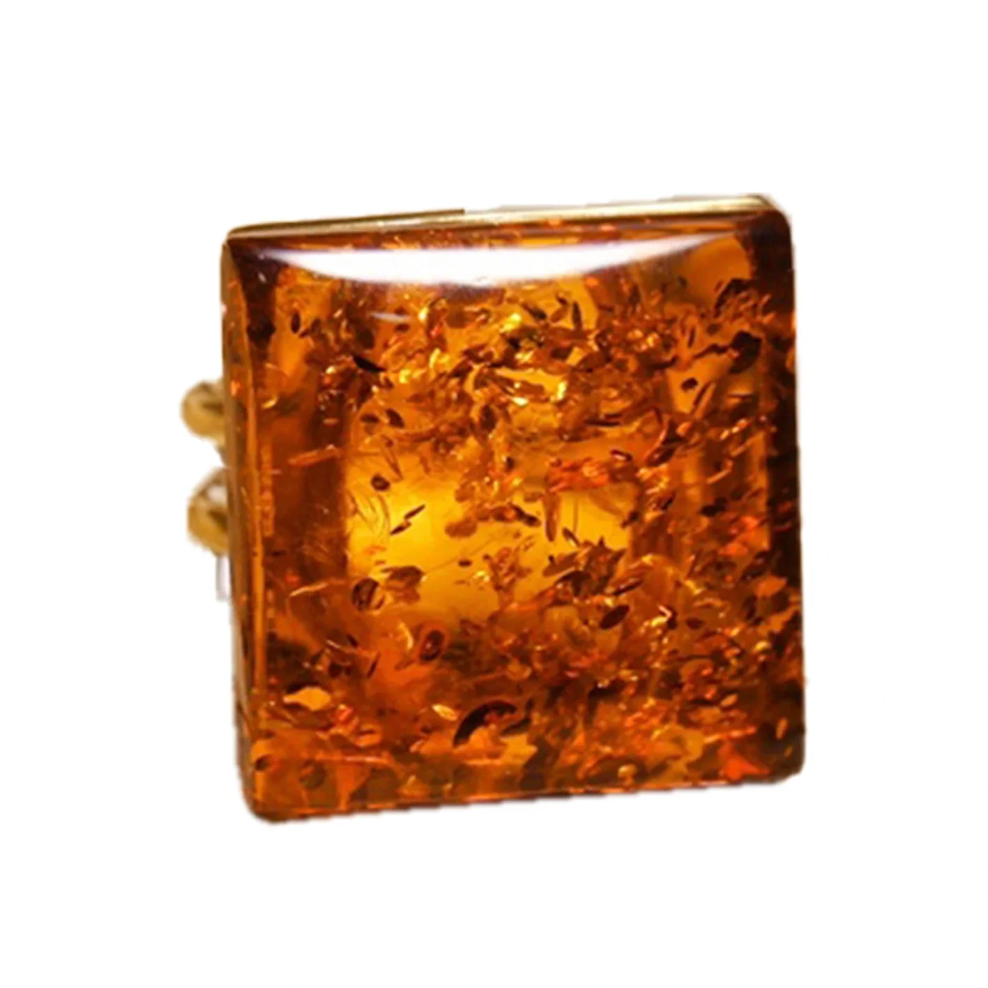 Vintage Square Cut Natural Amber Ring Vintage Oval Cut Natural Amber Ring 1