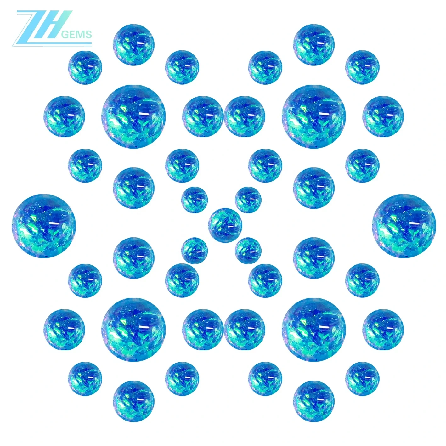 Geulis Blue Opal Cabochon Opal Ukuran 12mm Opal Pikeun Perhiasan 1