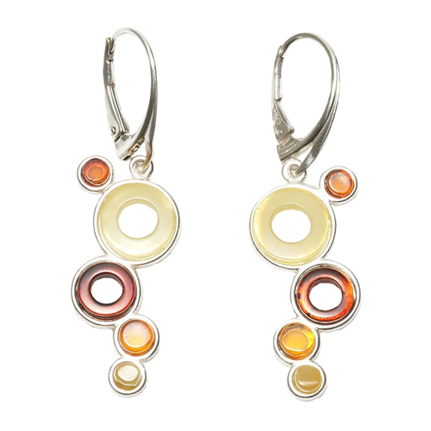 Baltic Amber Gemstone 925 Silver Zanno Teardrop Amber Handmade Bijou Zanno Kado Pou Lanmou Ak Manman 1