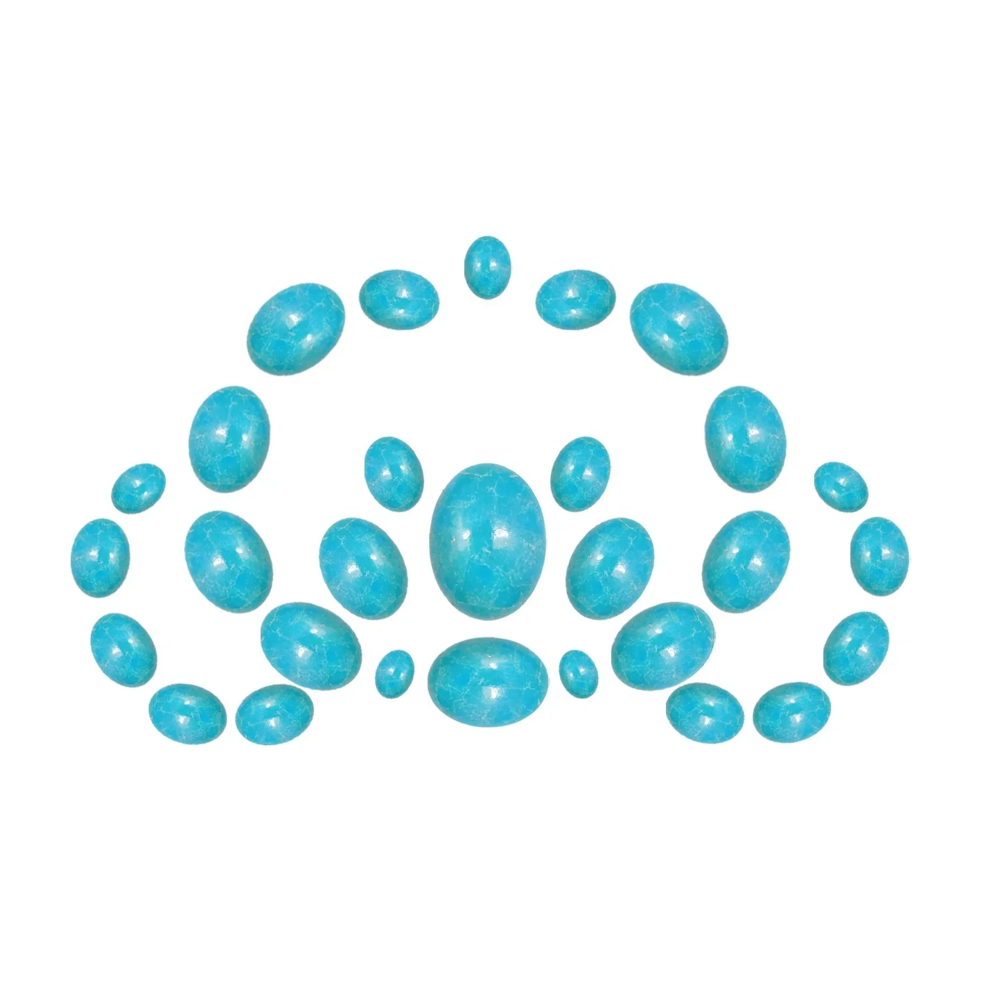 Natural Turquoise Green Oval Cabochon Simple Atmosphere Jewelry For Gift Choice 1