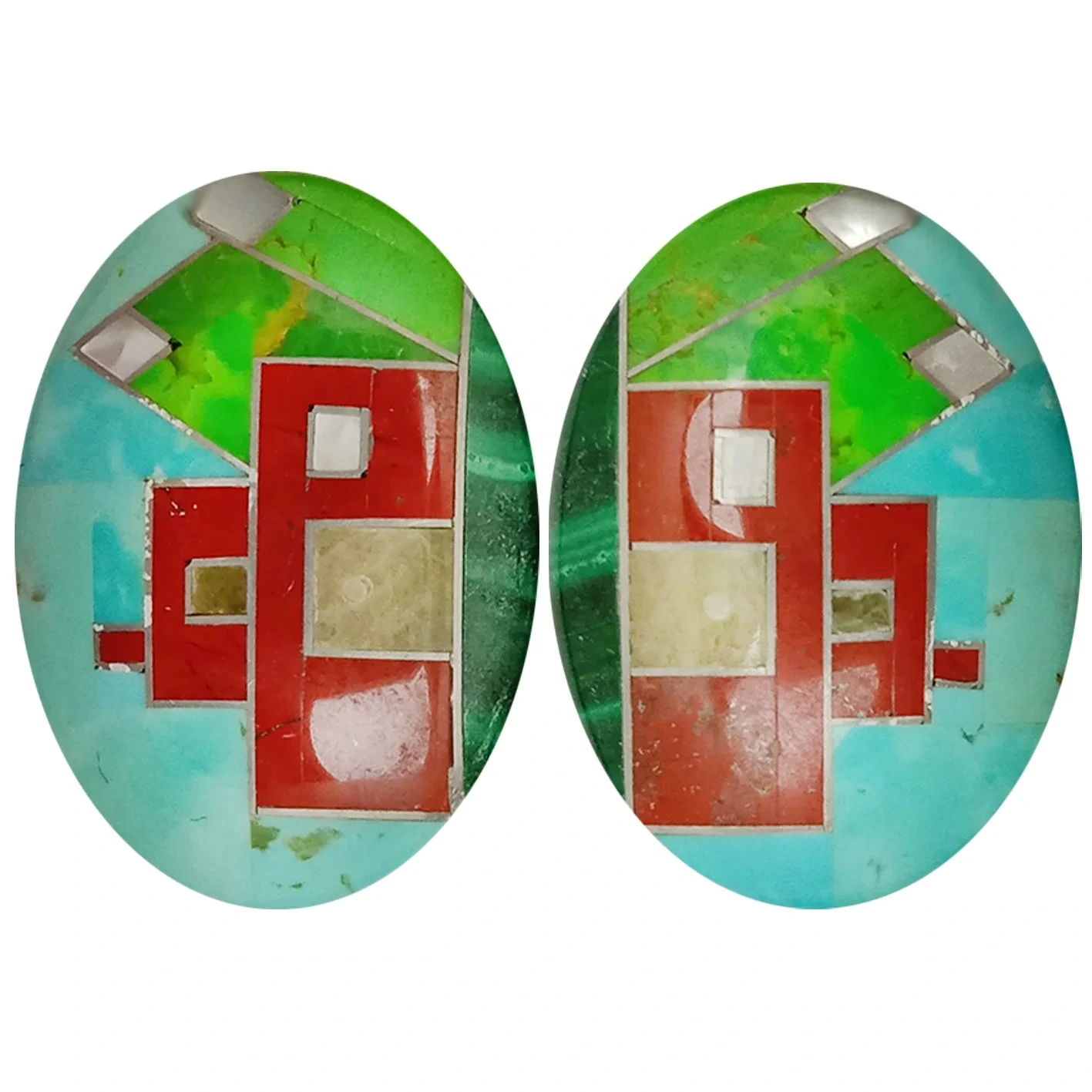 Natural Turquoise Cabochon 25*18mm Oval Cut Colorful As Handmade Beaded Ringsimple Atmosphere Jewelry For Gift Choice 1