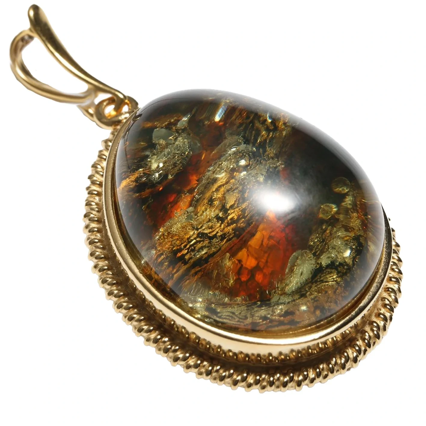 Chunky Amber Pendant Natbaltic Amber Pendant With Flakes With Handmade Gift Healing Gemstone Jewelry 1