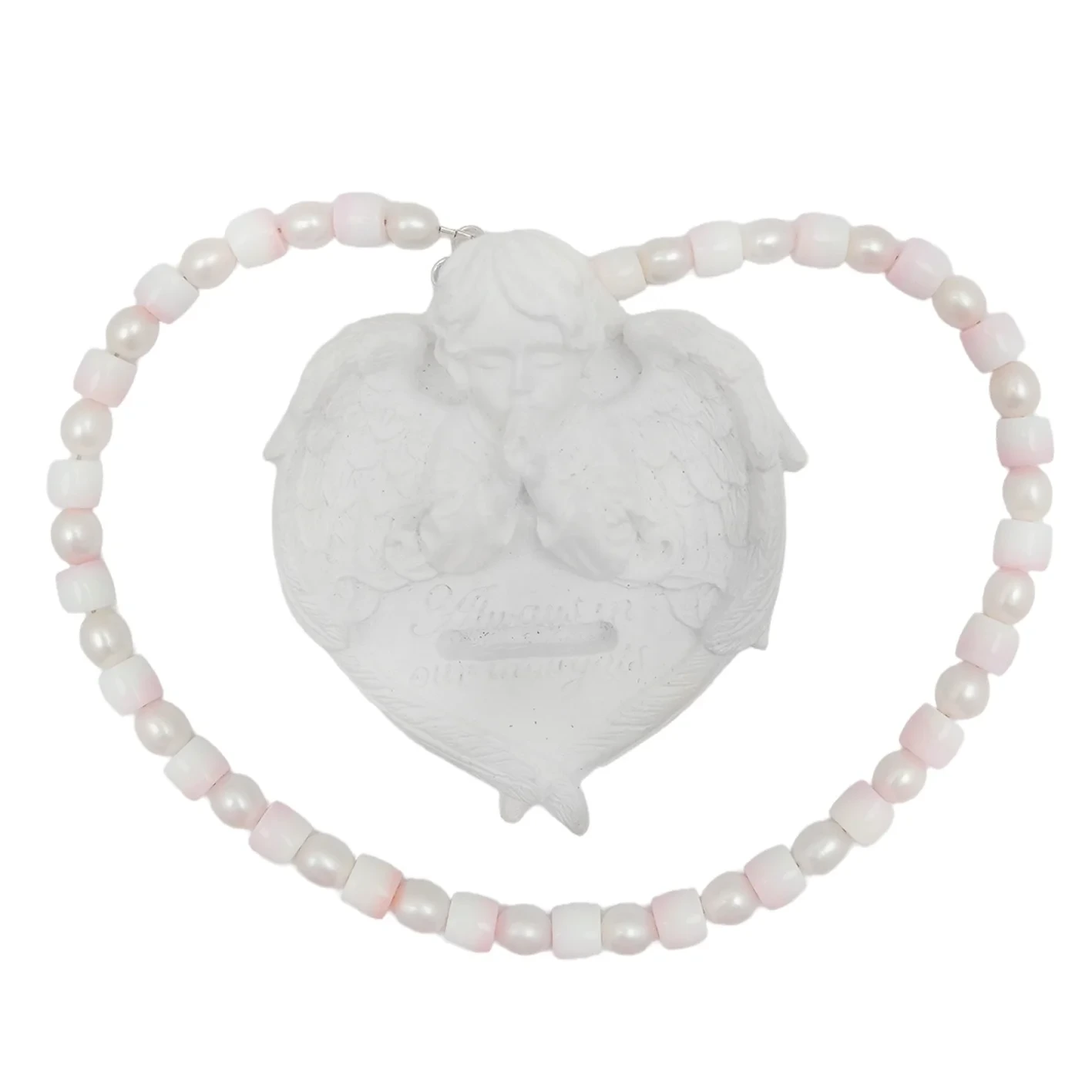 Sefaha sa Pinki Opal Pearl Jamstone 16inch Barrel Beads E le Mpho ea Sepakapaka Bakeng sa ho Mo etsetsa matsatsi a phomolo a mabenyane. 1