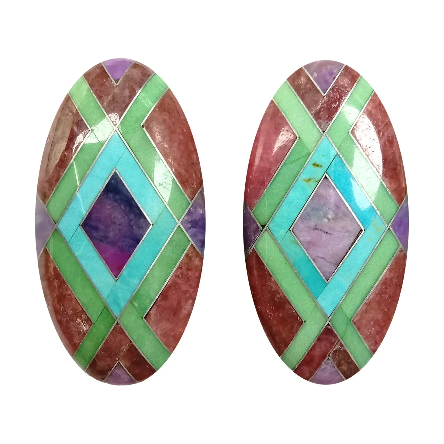 Natural Turquoise Oval Cabochon 18*34mm Colorful Jewellery Natural Stone Many Festivals Gift Collar Handmade Beaded Ring 1