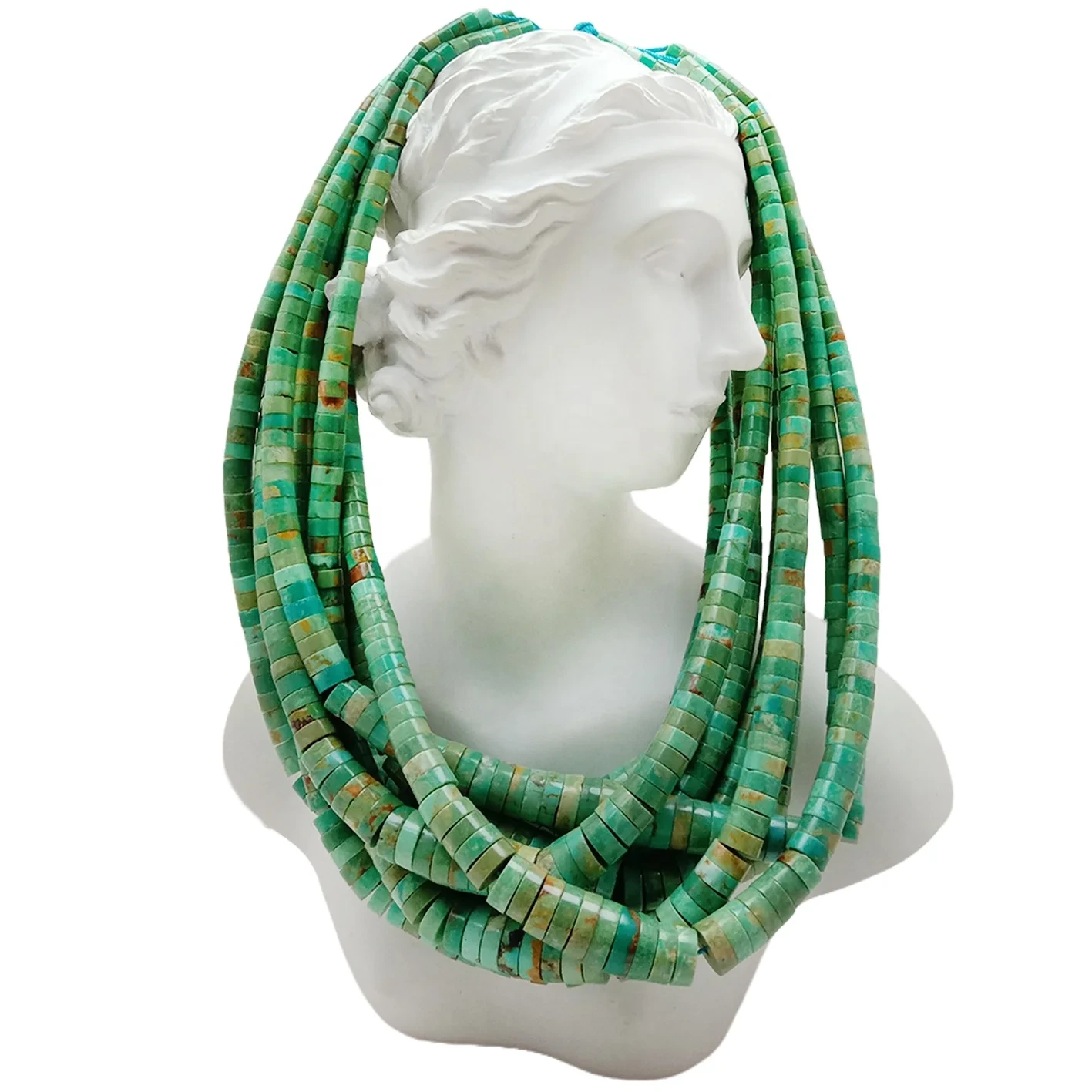 Turquoise Heishi 4-10mm Beads Gemstone Length In 16 Inch Green Authentic And Elegant Turquoise Heishi Beads 1