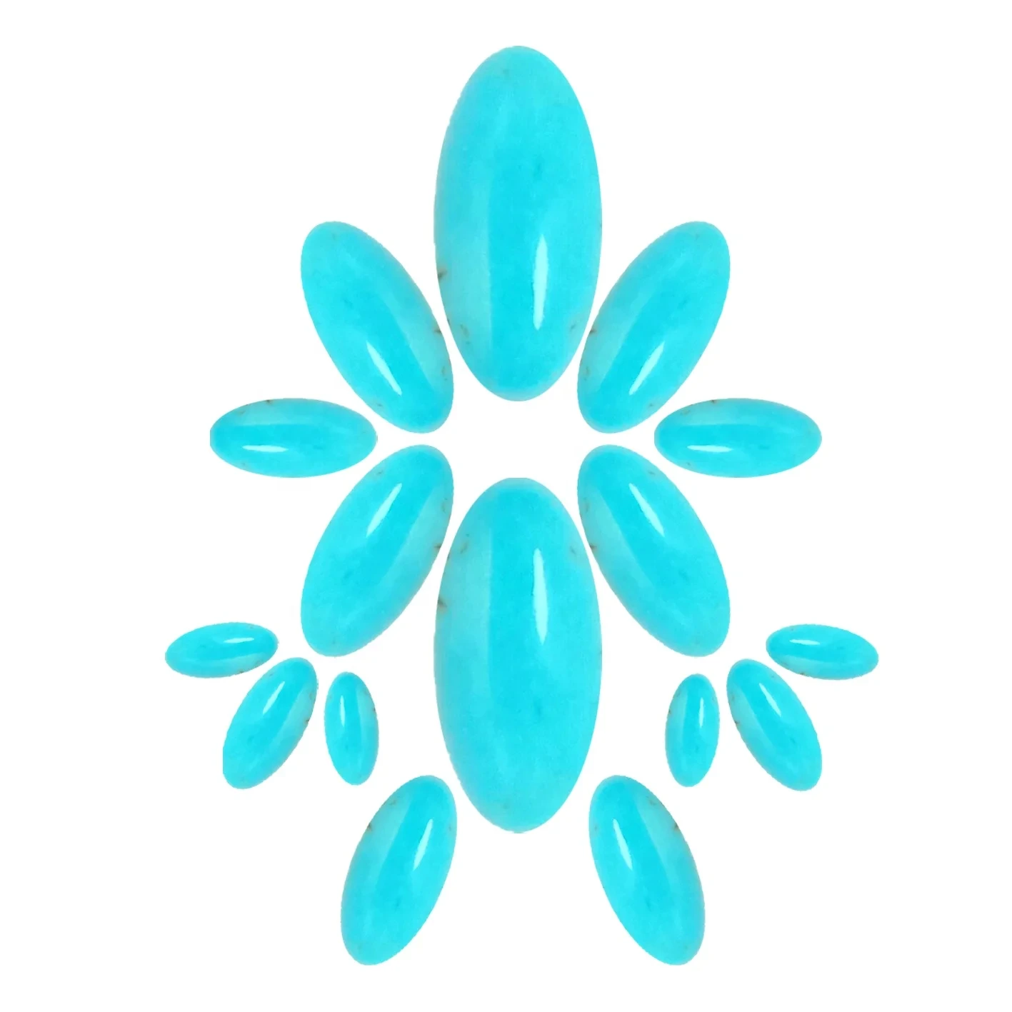 Natural Turquoise Cabochon Oval Shape 6*12mm Natural Blue Jewelry Women's Jewelry Romantic Stone Gift As Earring 1