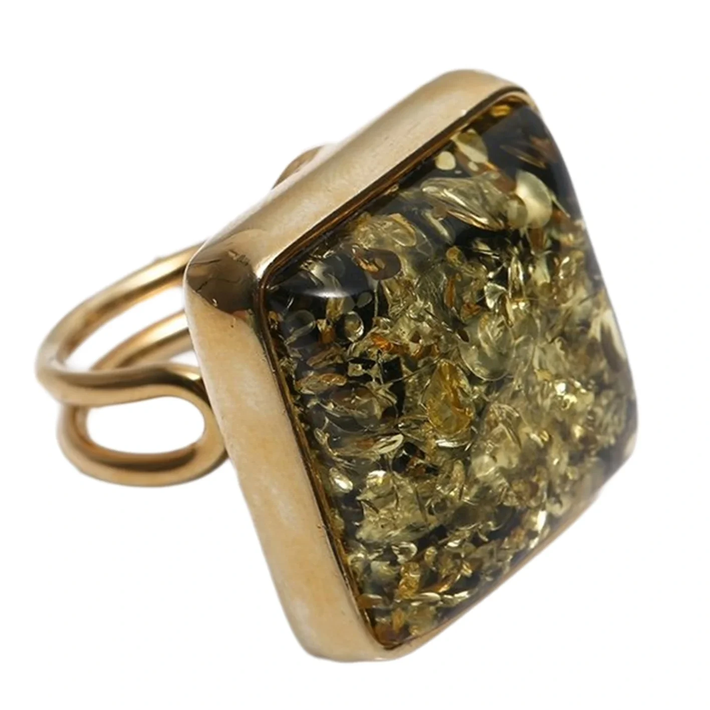 Natural Elegant Green Baltic Amber Ring Regalo Para sa Kanyang Stone Ring Summer Woman Gift Sterling Silver Ring 1
