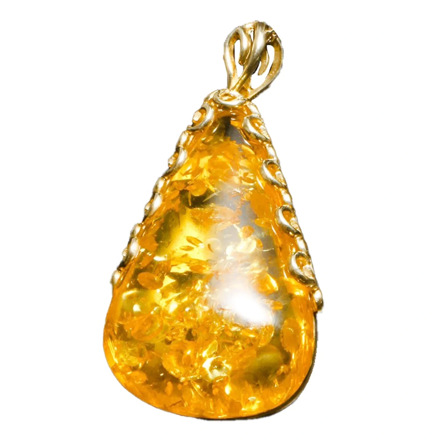 Classic Pendant Dainty 925 Silver Amber Gemstone Pendant Gift 1