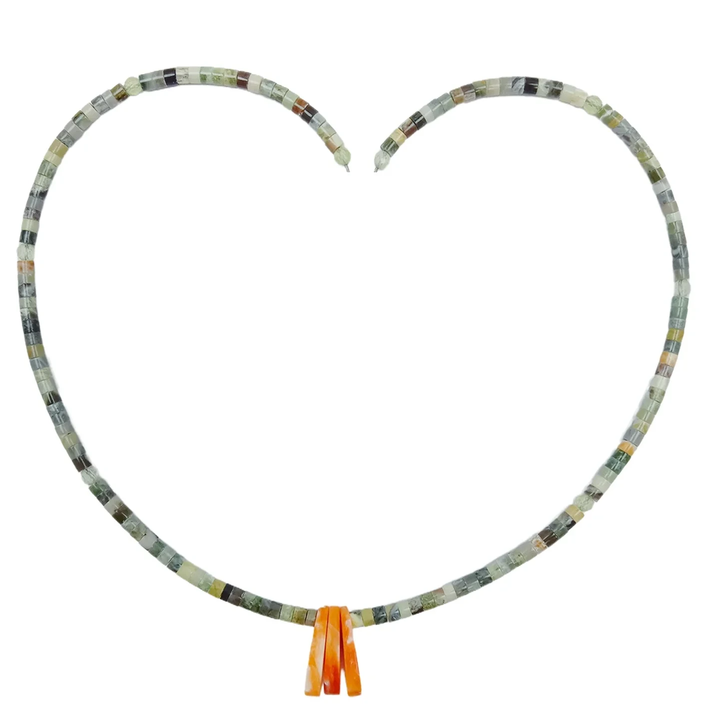 Burma Jadeite And Prehnite With Spiny Oyster Green Orange Deads Stress Relief Gift For Her Strength Necklace Round Beads 1