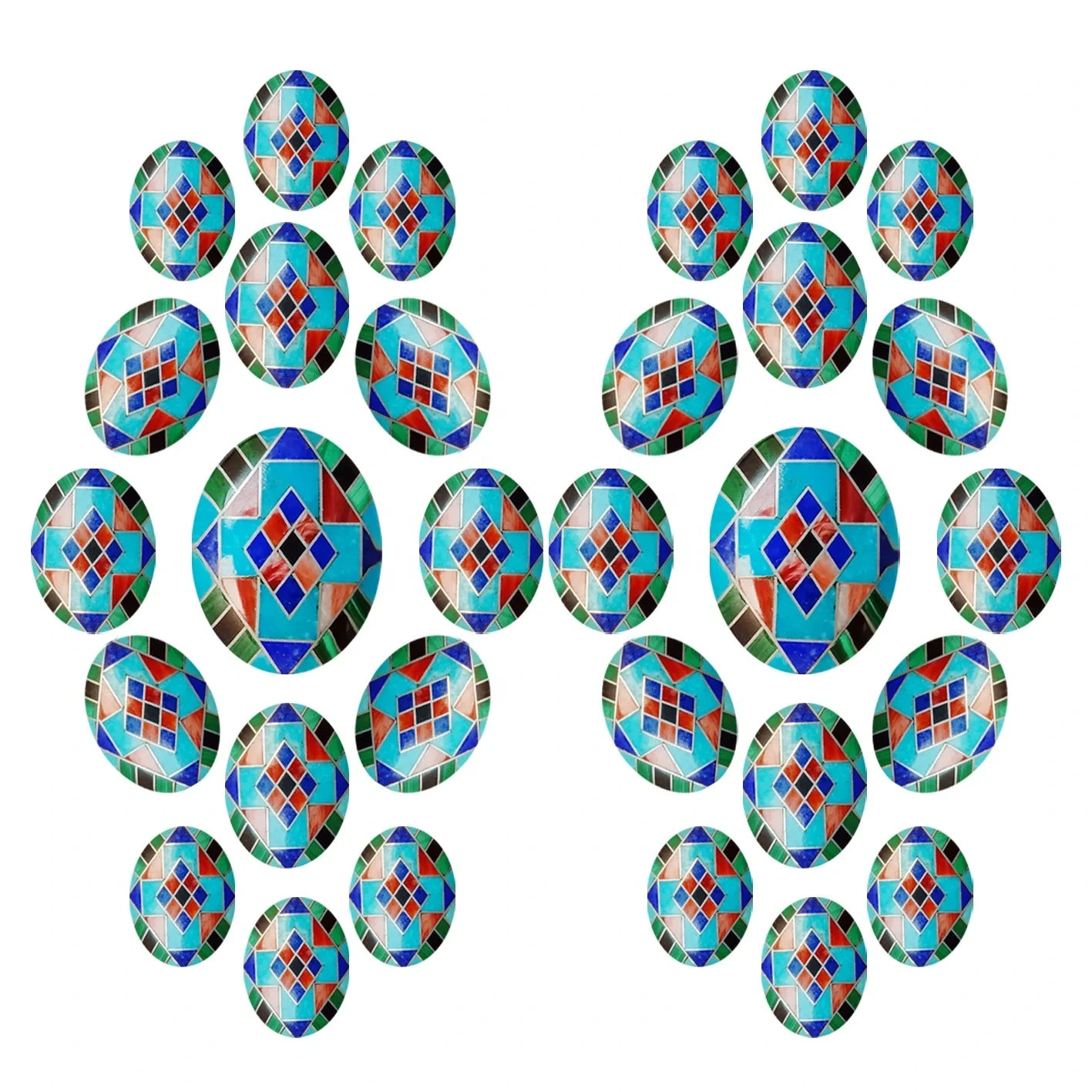 Natural Turquoise Colorful Turquoise Cabochon Multi Oval Cut 18*25mm Size One Of A Kind Turquoise Gifts For Her 1