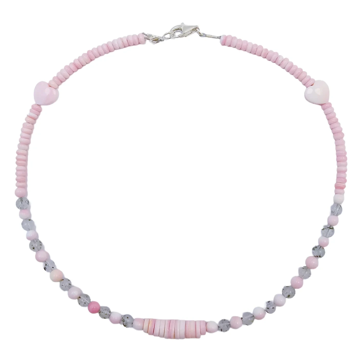 Pink Opal And Black Rutilated Quartz Pink Color Beautiful Jewelry Sa Guft For Her For Jewelry Making Diy Necklace 1