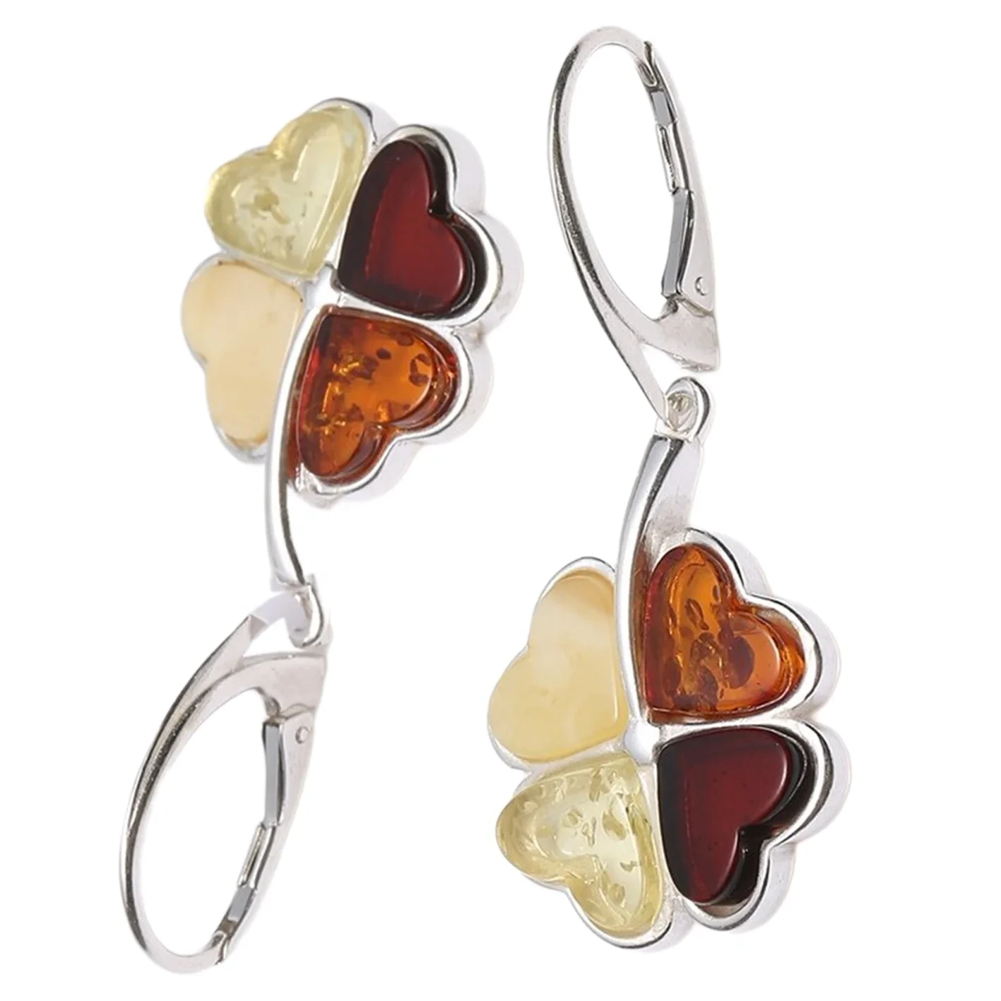 Direct Purchase From Europe Natural Baltic Amber Earrings Without Optimization Beeswax 925 Sterling Silver Inlay High-end And 1