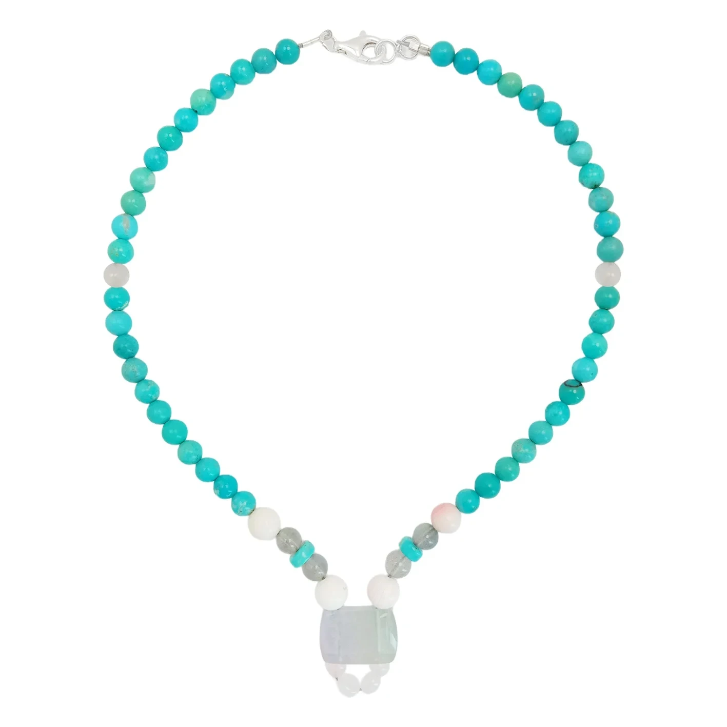 Natural Turquoise Pink Opal Rose Quartz And Labradorite With Color Green Gray Pink Gemstone Delicate Round Gemstone Beads 1