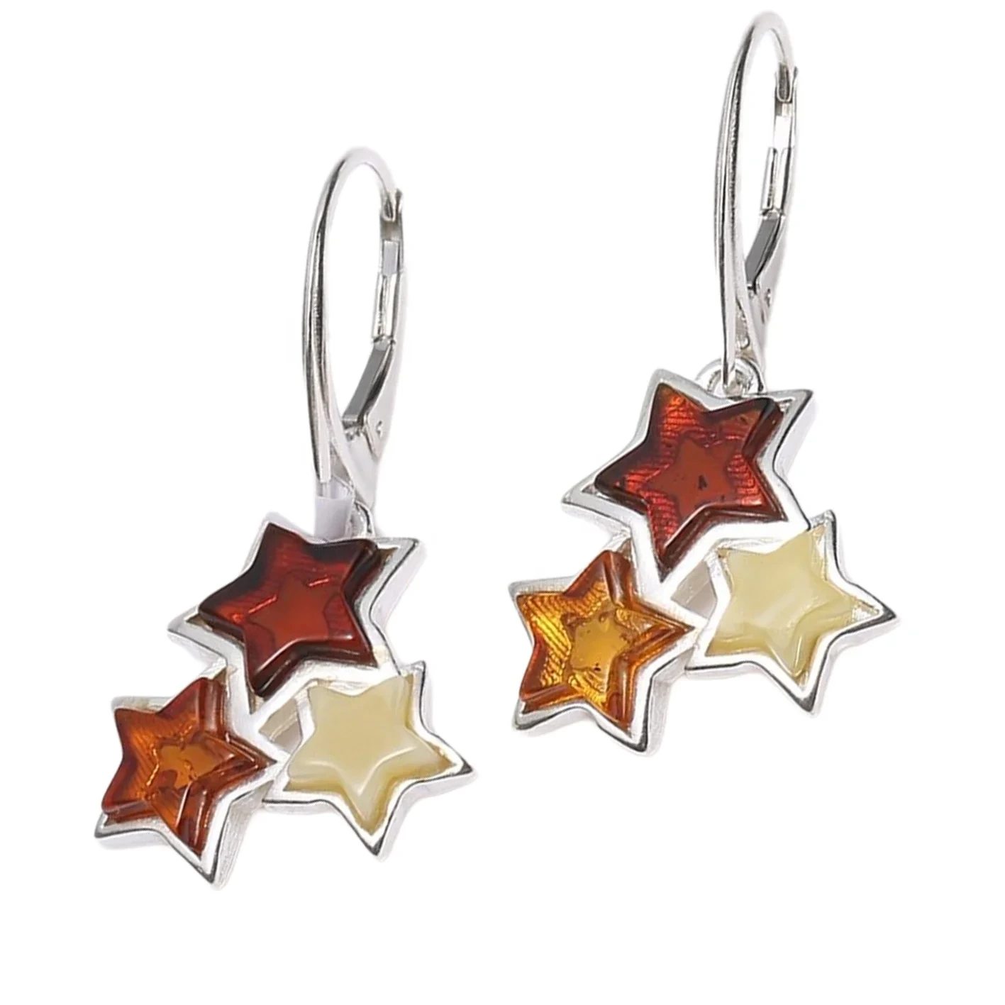 Star Shape Baltic Amber Earrings Classic Drop Shape Gemstone Elegance Earrings Gift For Wife Girlfriend Sister Mom 1