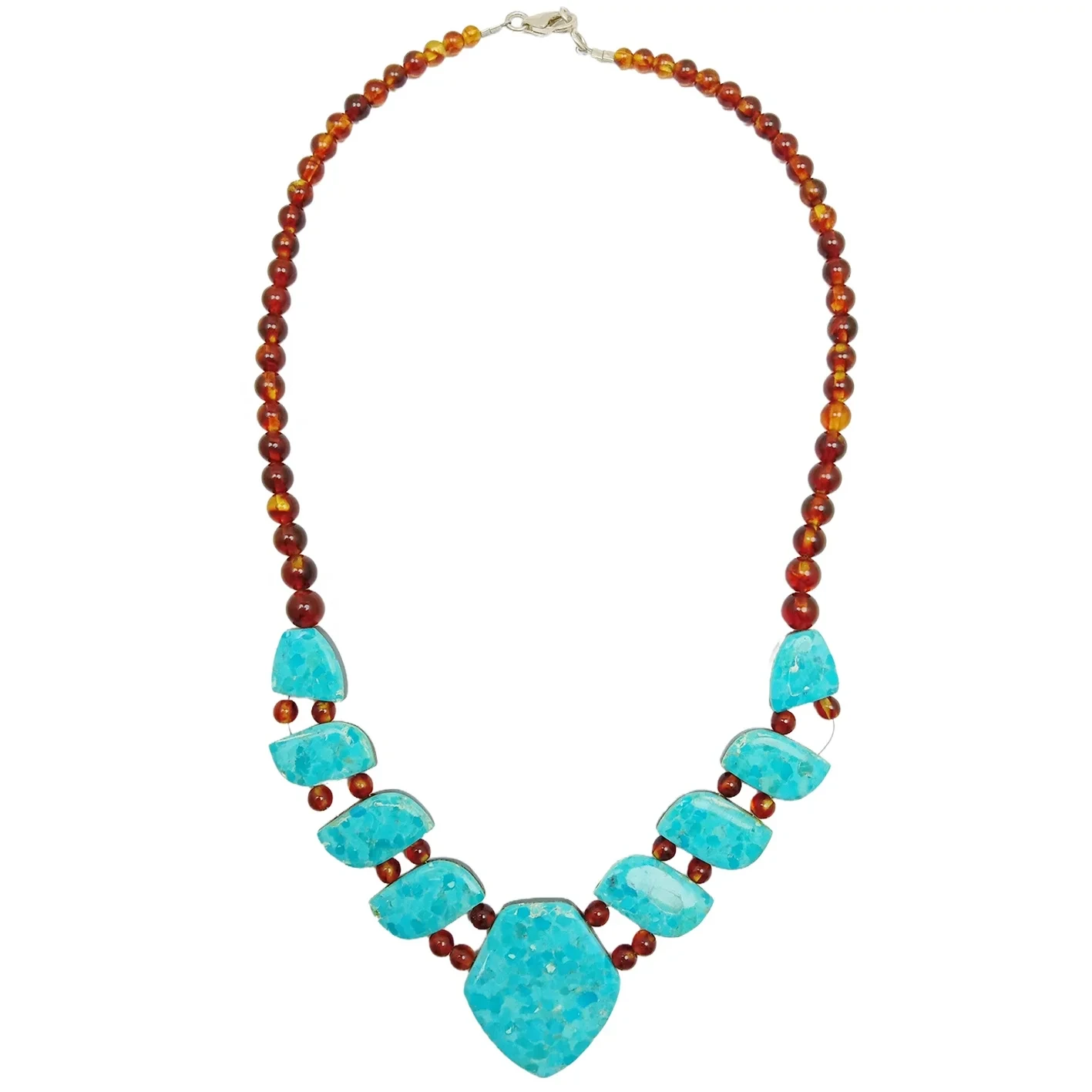 27.5g Amber Natural Turquoise Necklace Beautiful Jewelry As Surprising Present For Mom Family And Girlfriend Summer Necklace 1