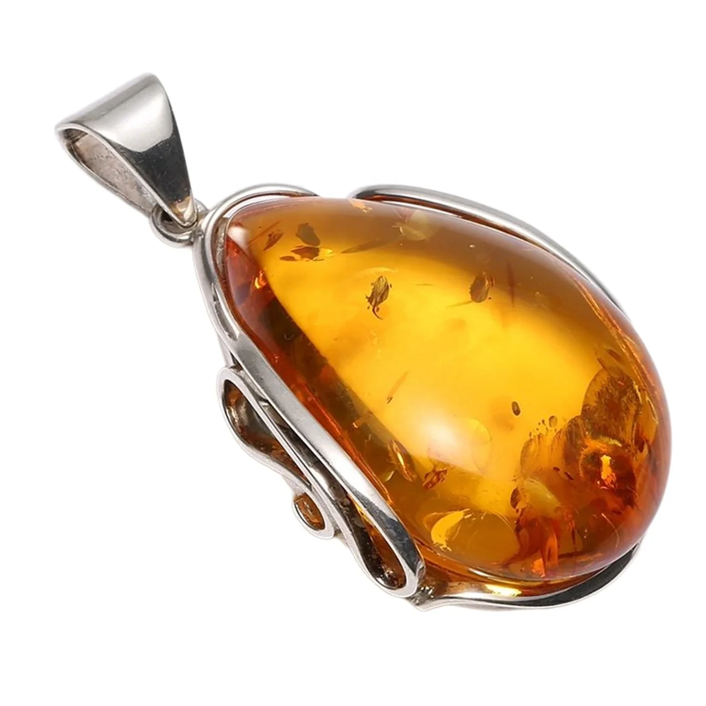 Bärnsten Med Guldpläterad Sterling Silver Gul Bourgogne Oval Dropmodern Bärnsten Smyckesset Present För Kvinnor Halsband 21,3gram 1