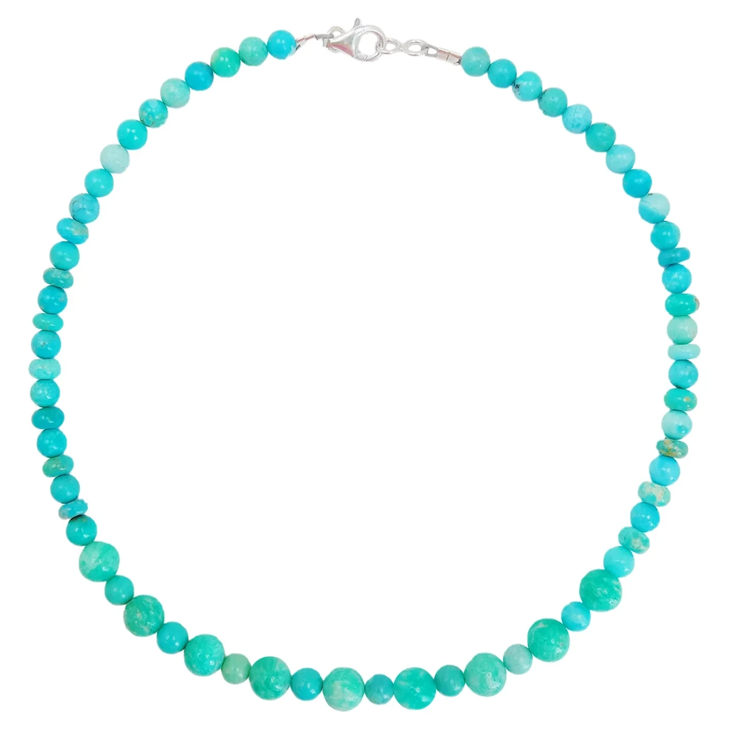 Natural Turquoise 16inch 21.6gram Necklace Beautiful Jewelry Delicate Present Round Beads 8mm Match 6mm Periphery Gift 1