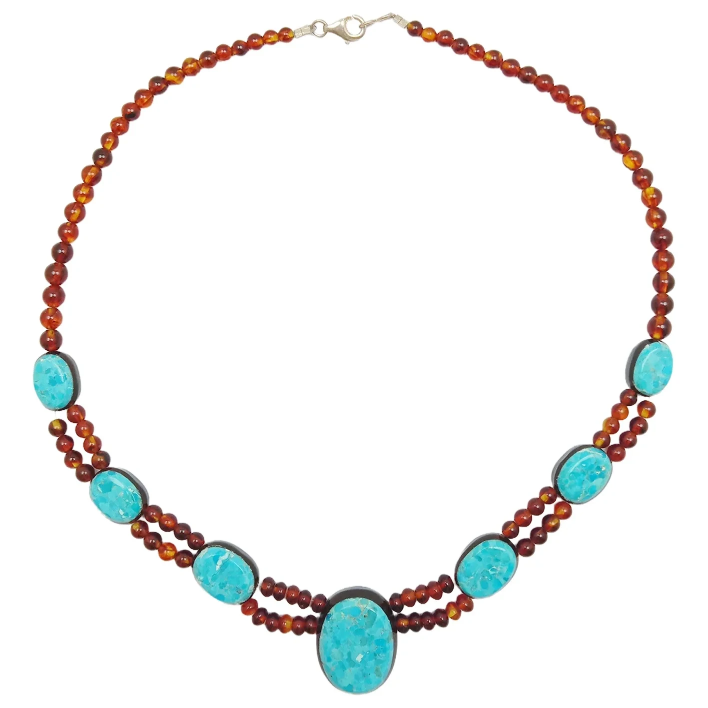 Amber Natural Turquoise 25.7g Color Red Match Blue Combination Jewelry Necklace Delicate Gift As Surprising Choice Summer 1