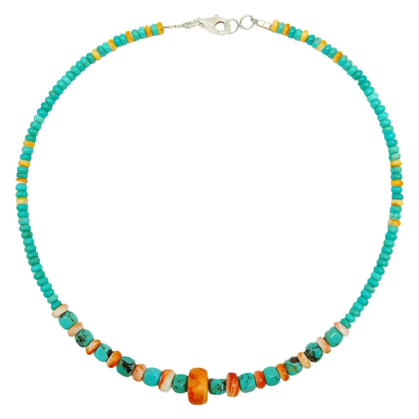 Natural Turquoise And Spiny Oyster Necklace Beautiful Jewelry As Gift Simple Atmosphere Summer Choice For Lover 1