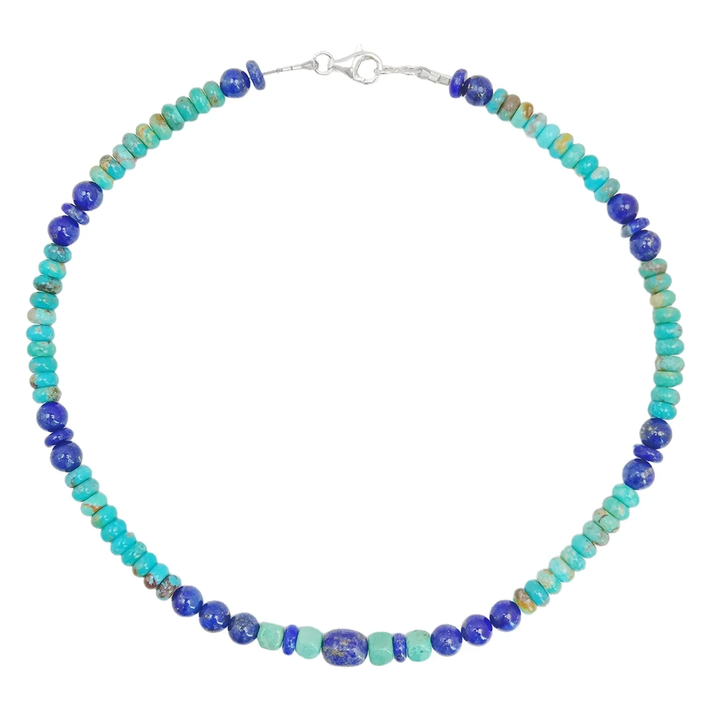 Natural Turquoise Lapis Lazuli Necklace 16inch Summer Present Personalized Necklace Simple Atmosphere Alahas 1