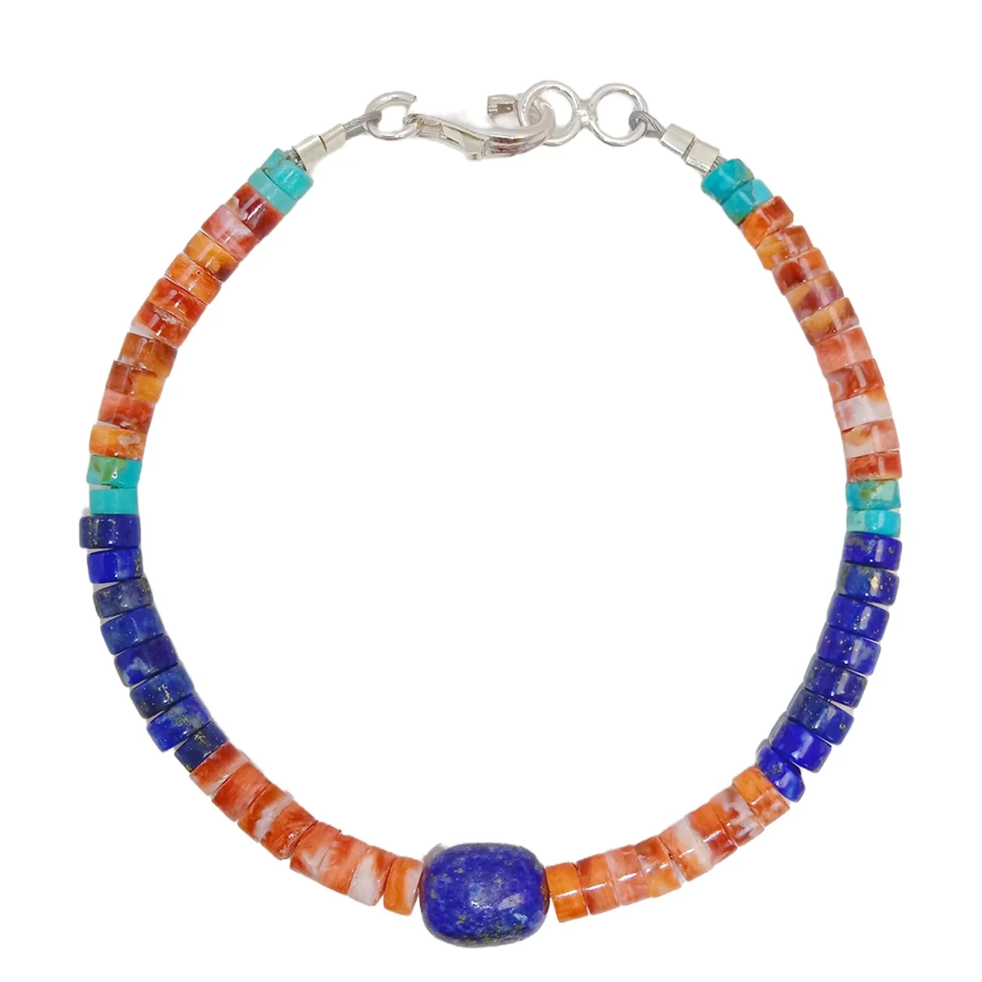 Spiny Oyster Lapis Lazuli And Natural Turquoise Bracelet Handmade Diy Jewelry Making And Beadwork Design 1
