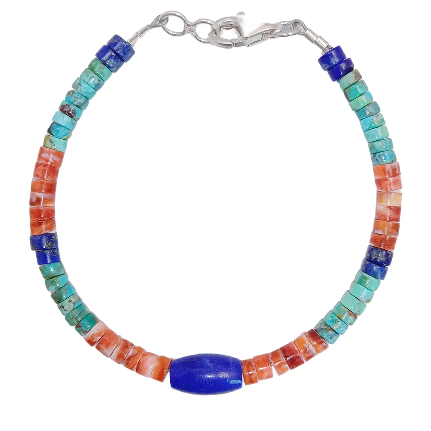 Spiny Oyster Lapis Lazuli And Natural Turquoise Handmade Beaded Jewellery Natural Stone Seed Beads Simple Gemstone Bracelet 1