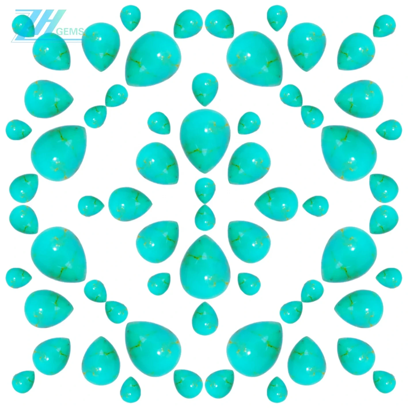 Natural Turquoise Color Green Shape Pear Size 7*9mm Weight 2g Gemstone Stones For Jewelry Making And Bead Healing 1