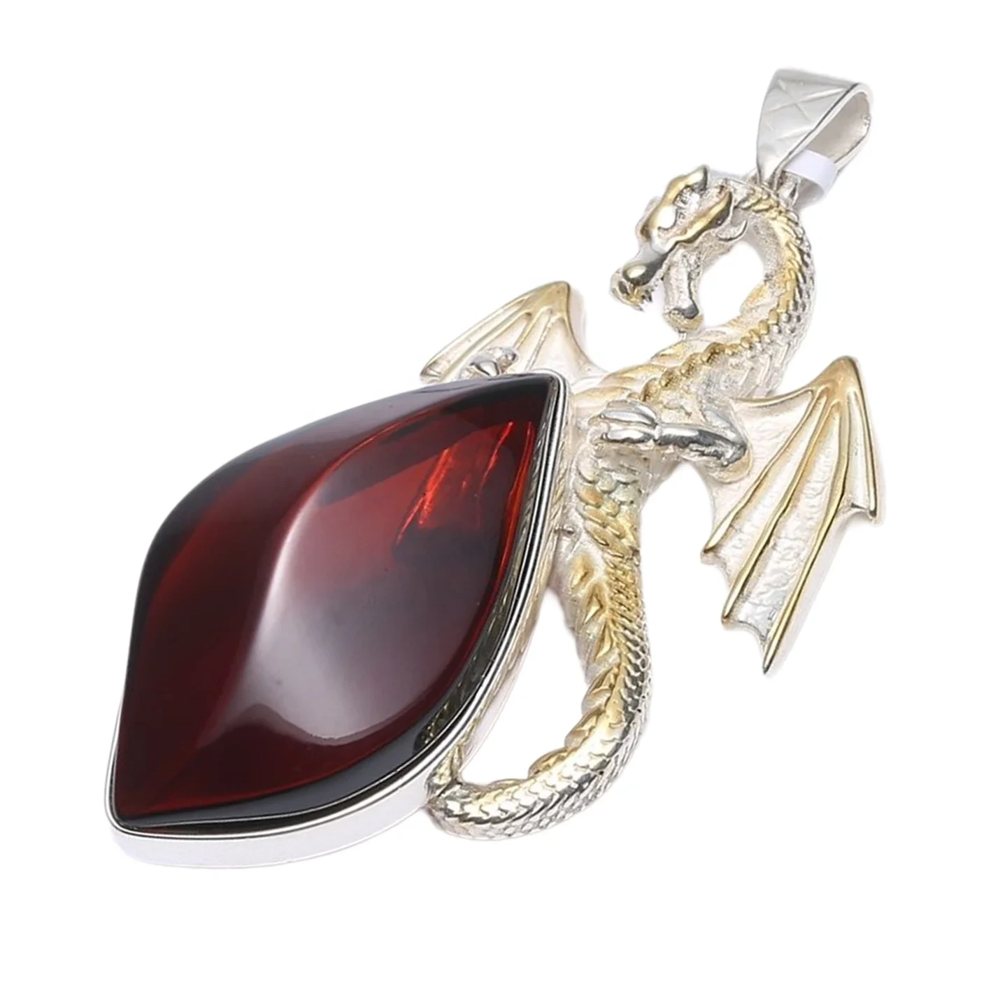 He pai rawa atu te Whero Whero Amber Waiwai Nui Baltic Amber me te Hiriwa Hiriwa Whero Whero Amber Pendant He rereke nga atarangi o te Amber Tae Porona. 1