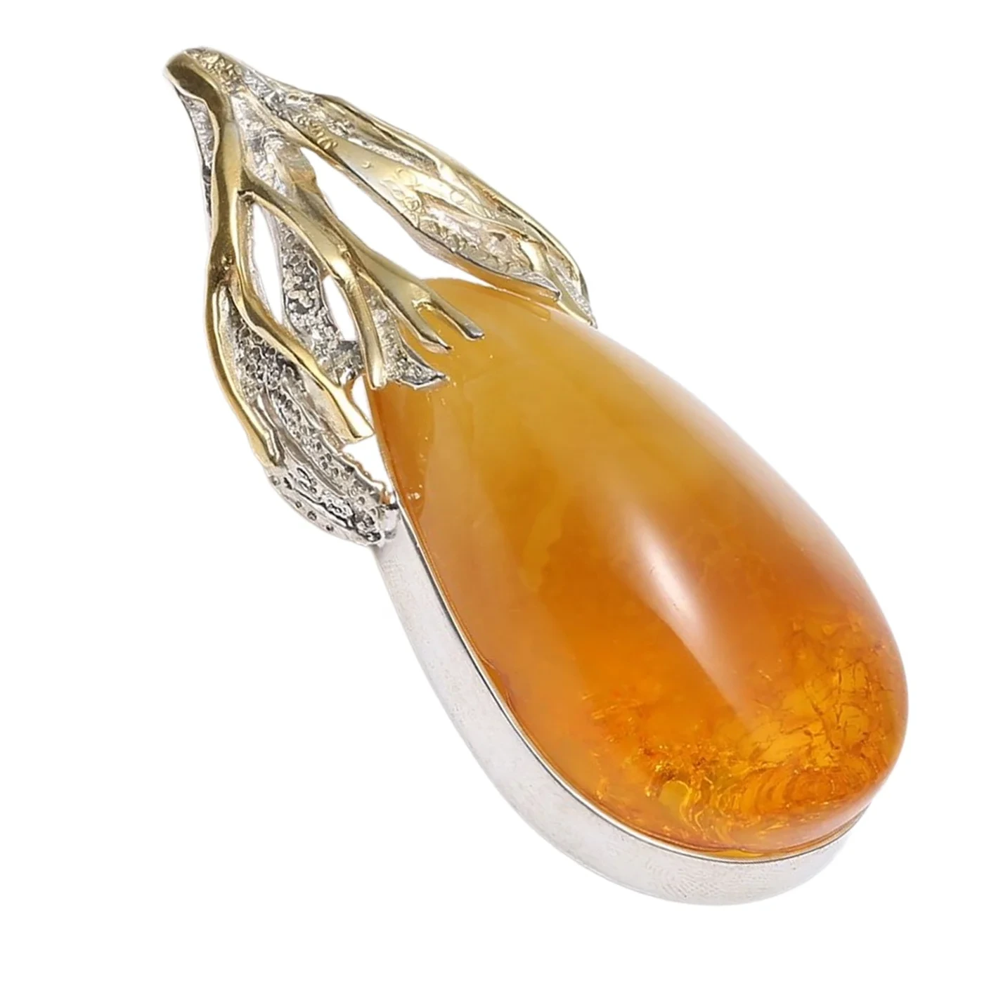 Kəhrəba Narıncı Kulon Kişi Moda Dizaynı Sadə Zərgərlik Kulonu Drop Təsadüfi Təbii Qaydasız Gemstone Təbii Baltik Ənbəri 1