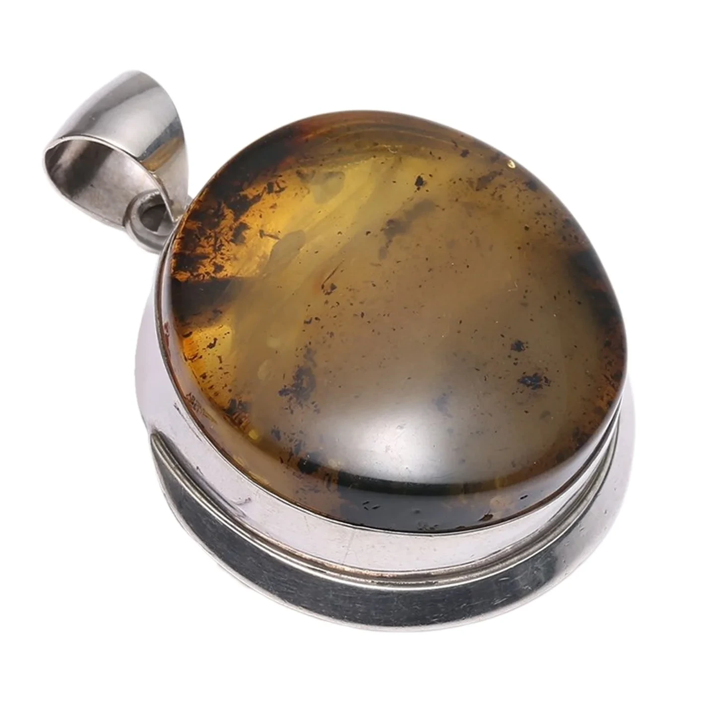 Baltic Amber Bracelet Amber Pendant Enormi Qatra Kannella Bil-Kulur Aħdar Eleganti Chunky Round Apparence Healing Gemstone Pendant 1
