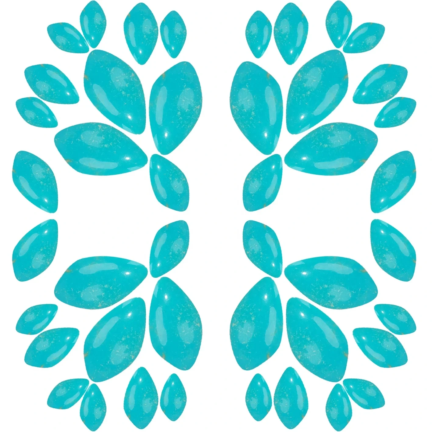 Natural Turquoise Free-shape Mulri Color Size 30*17mm Casual Natural Irregular Gemstone Making Dainty Necklace Jewelry 1