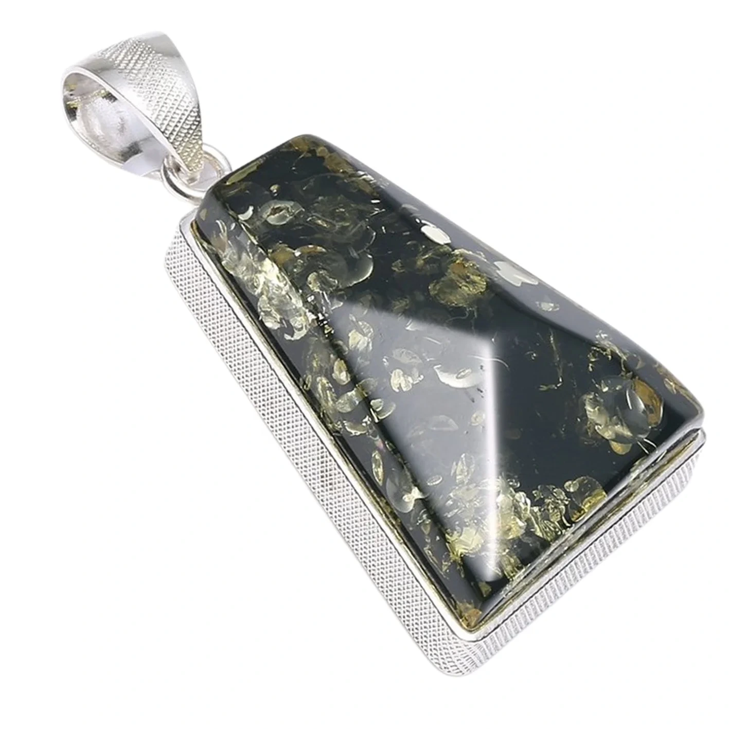 Green Amber Pendant Natural Baltic Amber ọla ọla ọcha mara mma onyinye maka onyinye ya maka ya Pendant na-acha anụnụ anụnụ 1