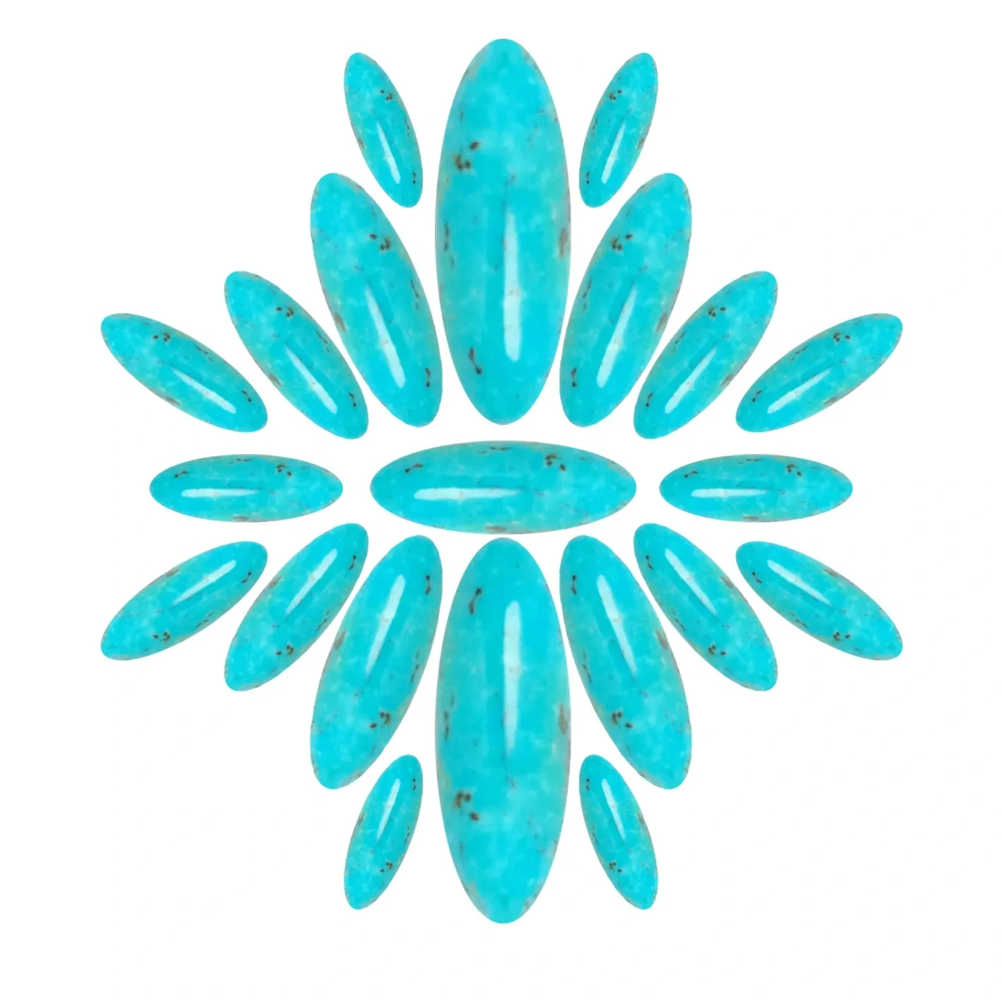 Natural Turquoise Cabochon Blue Oval 9 * 29mm Ma'a Fa'alenatura Green Beads Lolo Tatala 1