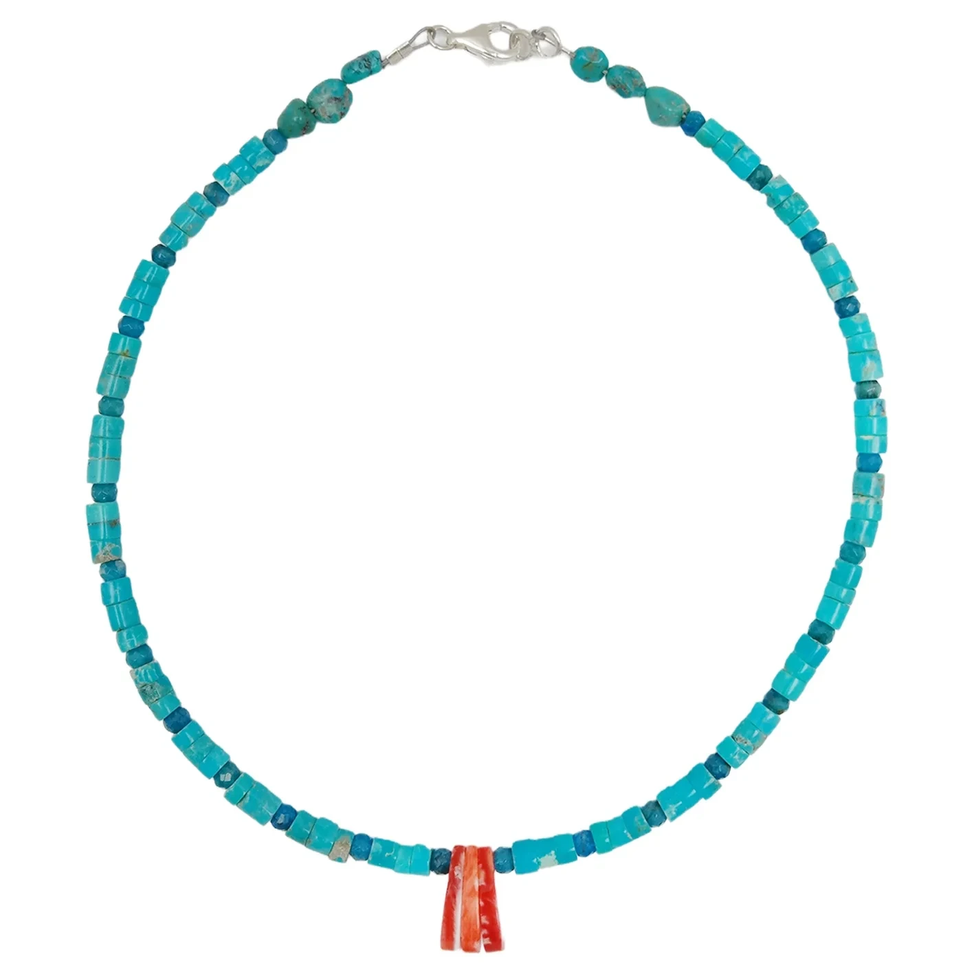 Natural Turquoise Spiny Oyster Heishi na diamond 22gram Apatite Energy Bracelet nwere Beads Gemstone eke. 1