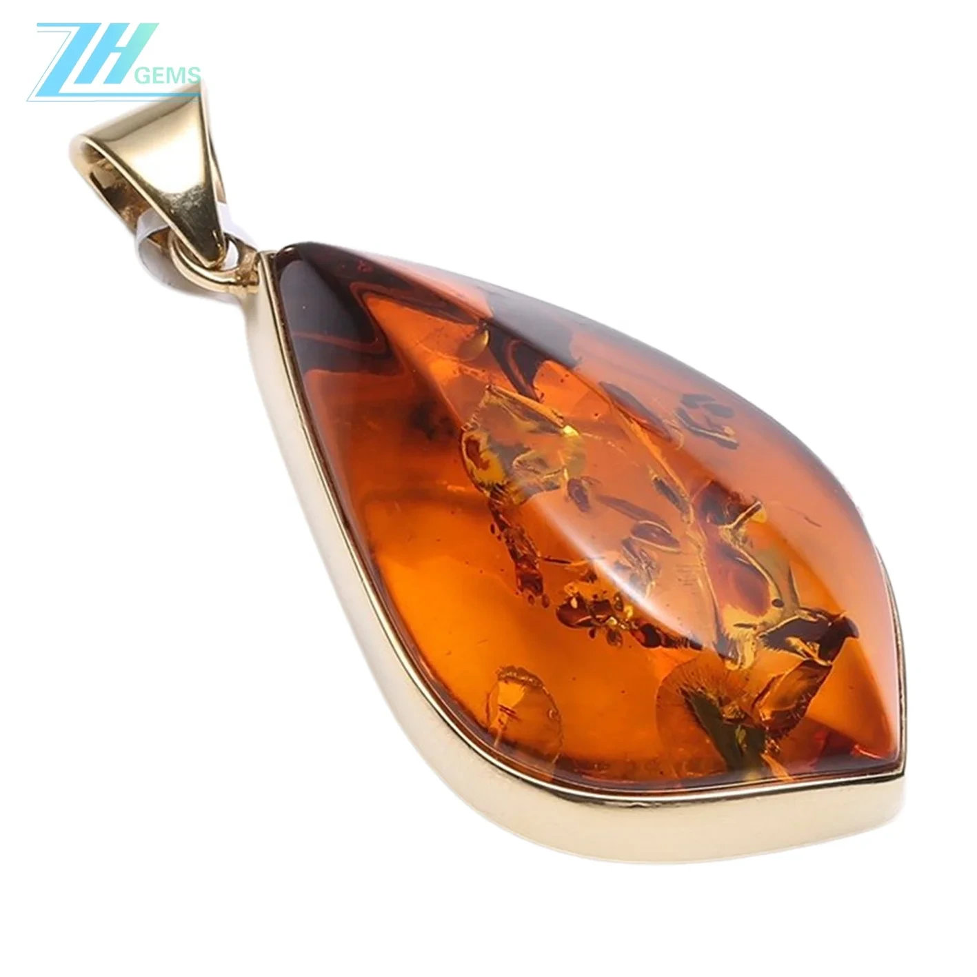 Amber High Quality Gemstone Pendant Gemstone Nkume maka Ime ihe ịchọ mma na akwa akwa 15.3g nnukwu Amber Pendant Red 1