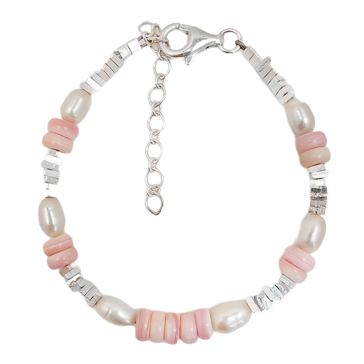 Natural Pearl Jewelry With Pink Opal Abacus Modern Minimalist Style Women's Jewelry S925 Silver 1