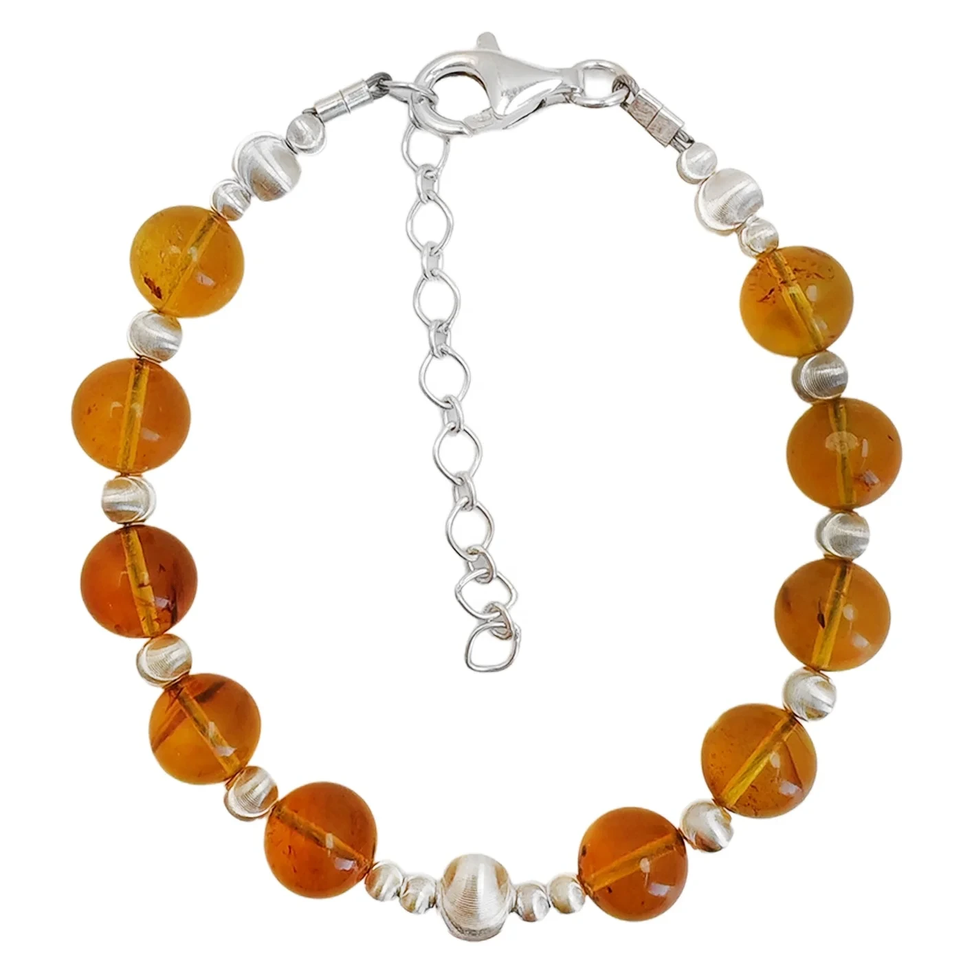 Ẹgba Amber Giga Adayeba S925 Ẹgba Njagun Fadaka Wapọ Ẹgba Fadaka Awọn Obirin 1