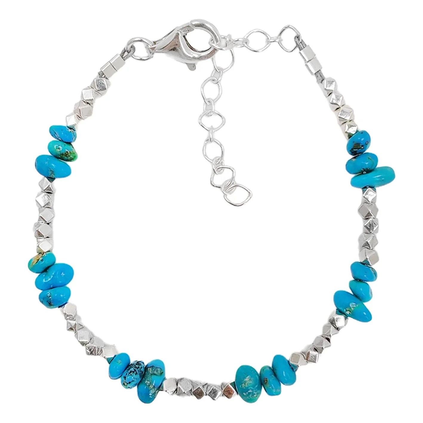 S925 Silver Natural Turquoise High Quality Understated Luxury Off-the-beat Style Bracelet Hot Sellers 1