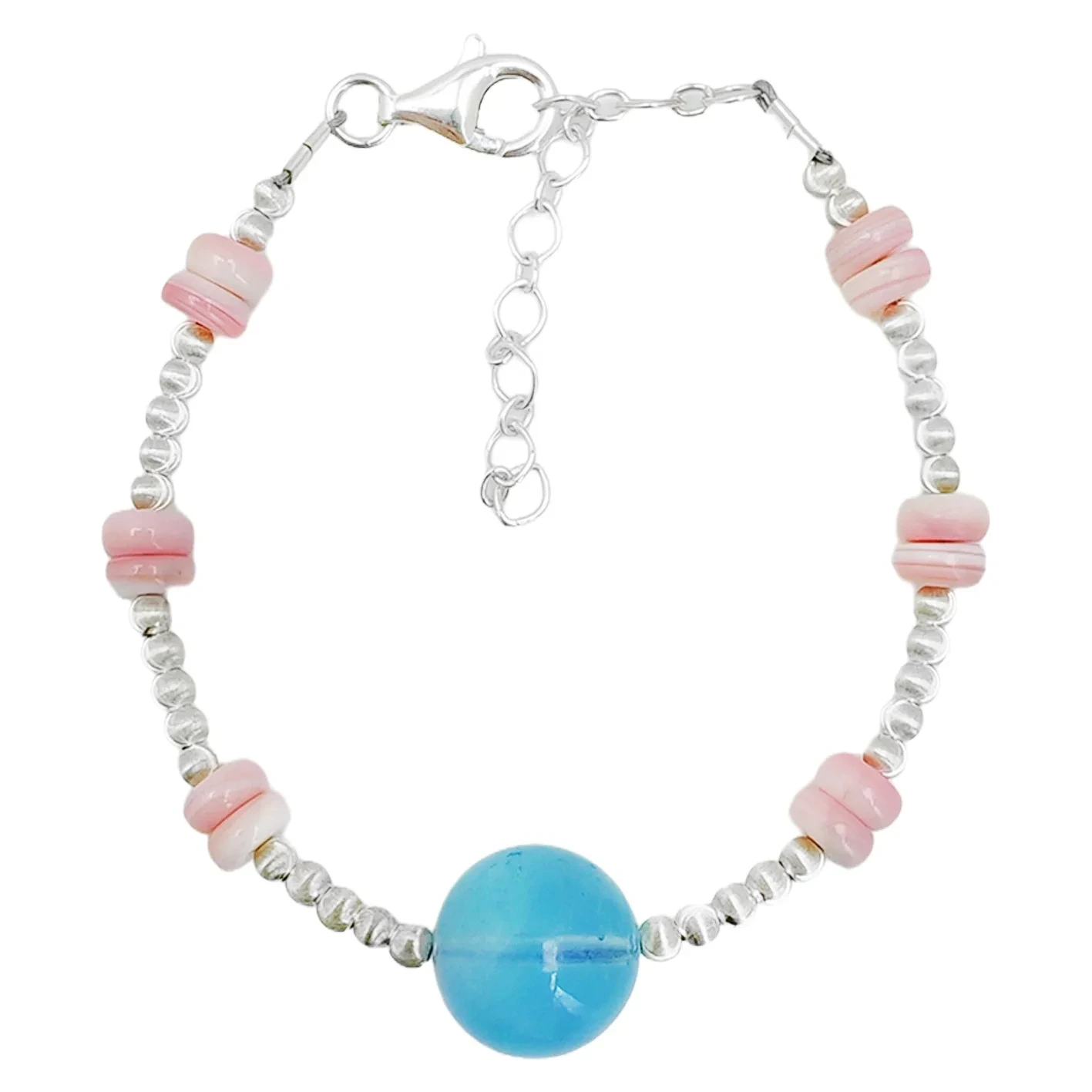 Exquisite Milky Blue Aquamarines 925 Silver Pink Opal Jewelry Original Jewelry Design Luxury Low-key Fashion Accessories 1