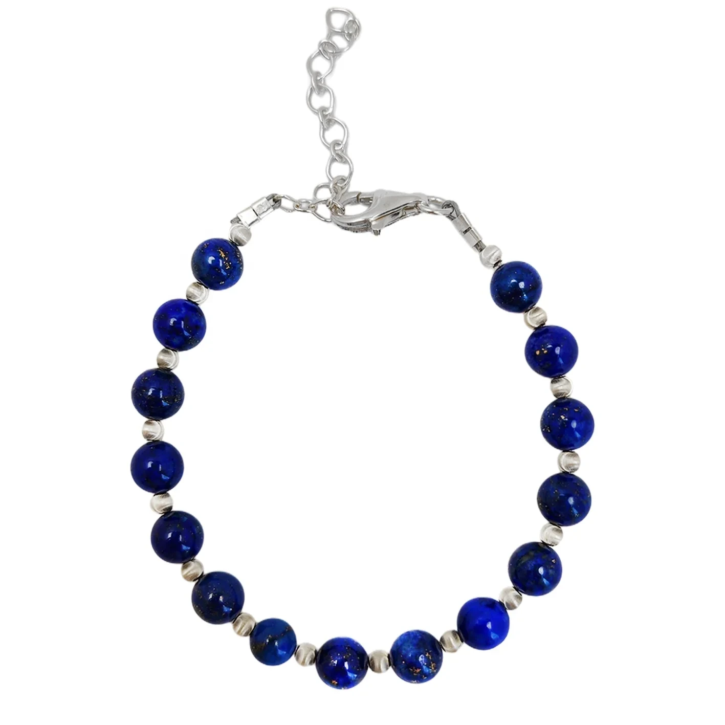 S925 Silver Boutique Armband Lapis Lazuli Beads Bead Armband Designer Hantverk Hotsäljande naturliga smycken 1