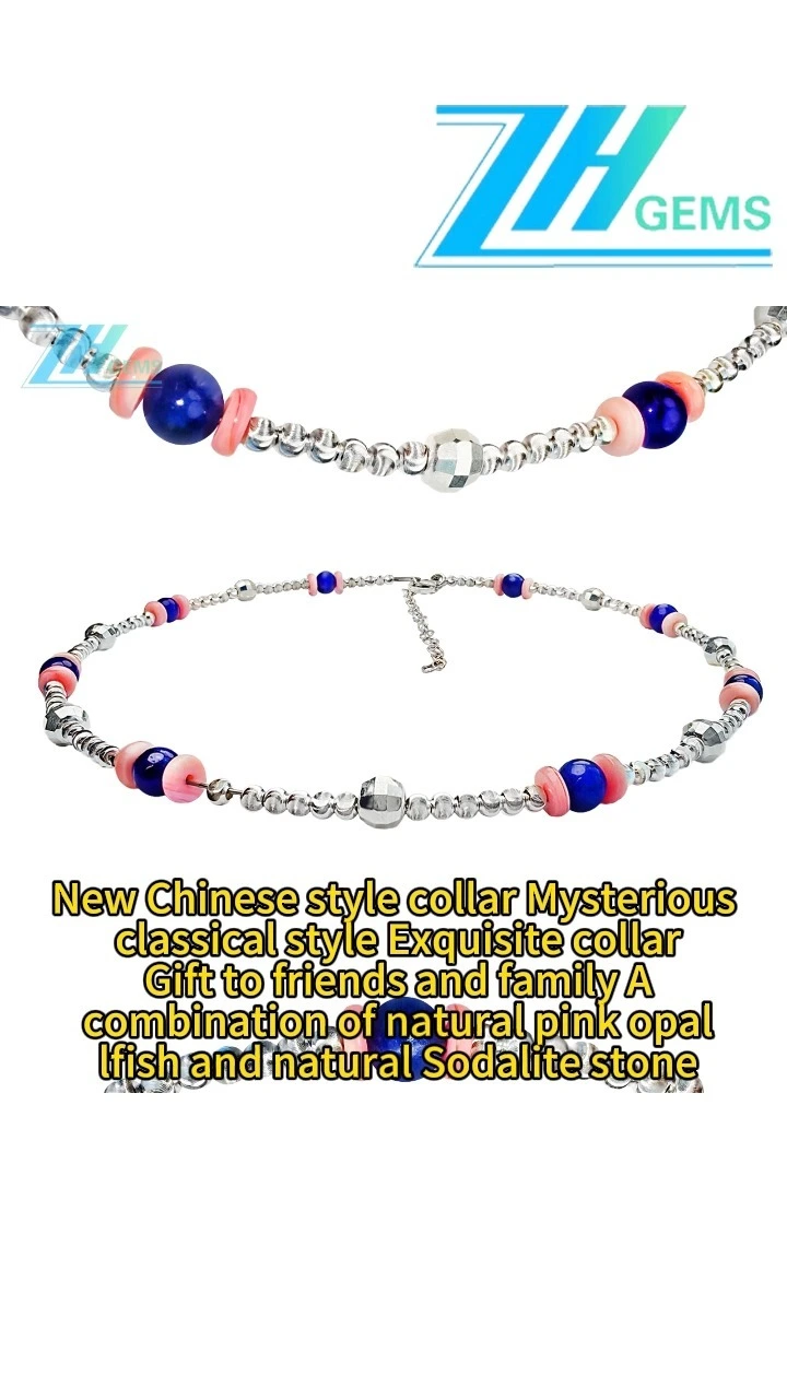 New Chinese Style Collar Mysterious Classical Style Exquisite Collar Gift To Friends And Family Combination Of Natural Pink Opal 1