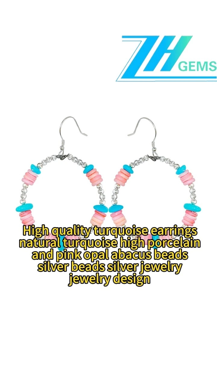 High Quality Turquoise Earrings Natural Turquoise High Porcelain And Pink Opal Abacus Beads Silver Beads,Silver Jewelry 1