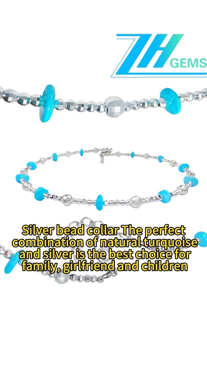 Silver Bead Collar The Perfect Combination Of Natural Turquoise And Silver Is The Best Choice For Family 1